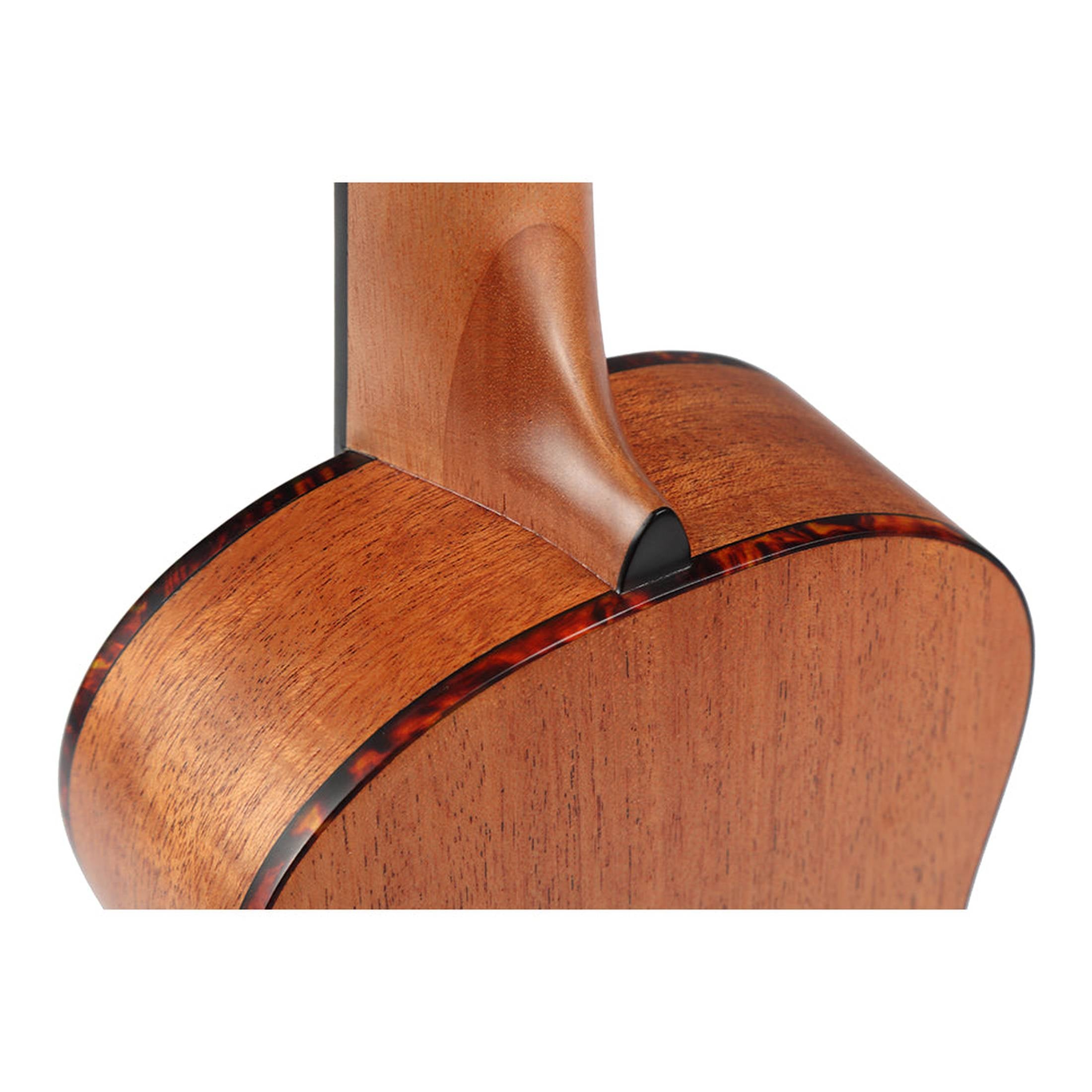 TOM 200 E Tenor Ukelele met Massief Mahonie en Pickup Inclusief Luxe Hoes