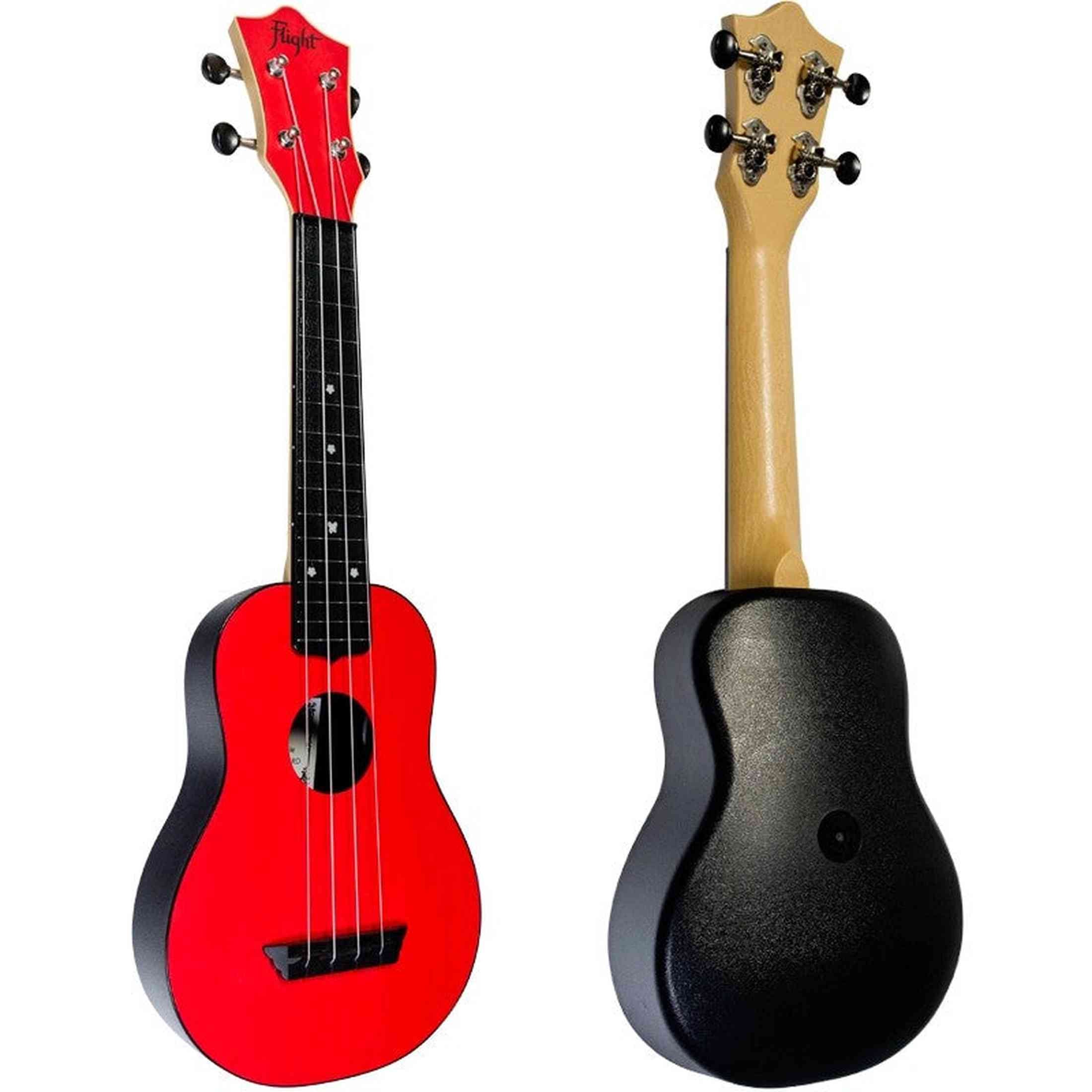 Flight TUS-35 RD Soprano Ukulele Rood met Linden Top, ABS Body en Aquila Snaren