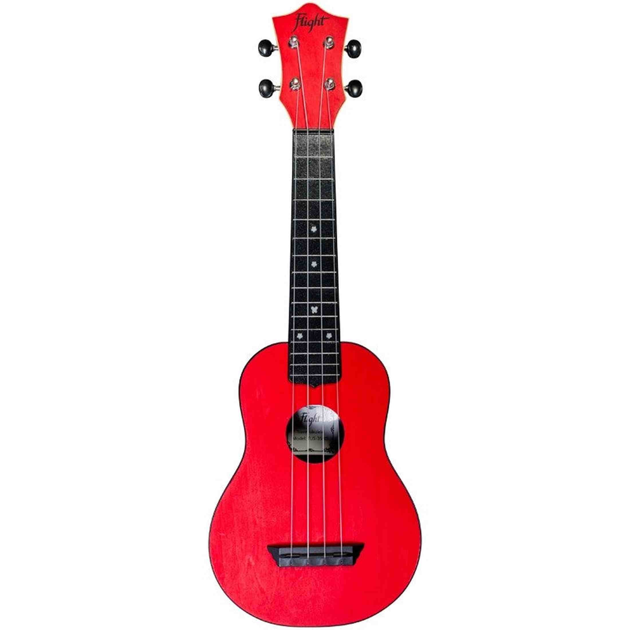 Flight TUS-35 RD Soprano Ukulele Rood met Linden Top, ABS Body en Aquila Snaren