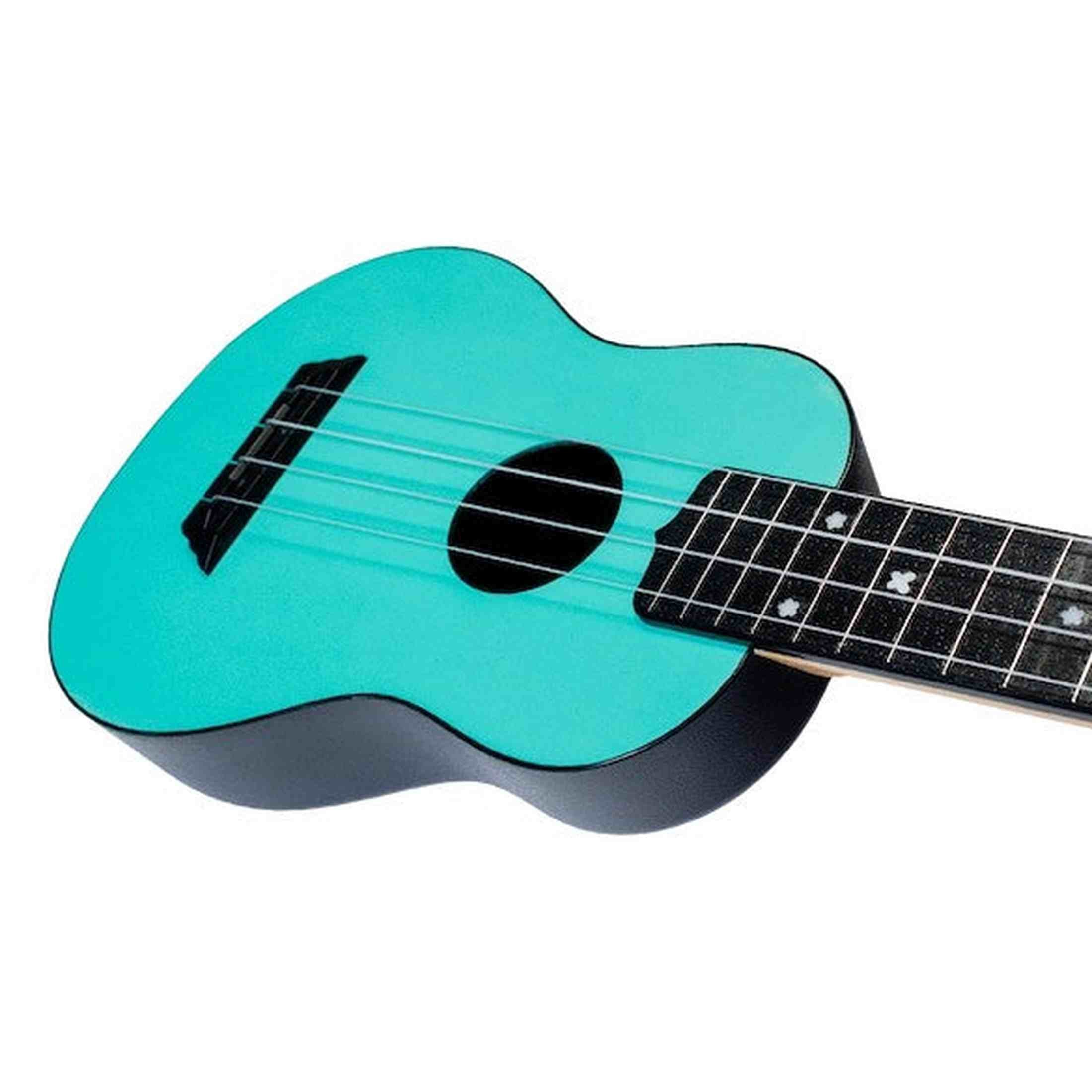 Flight TUS-35 LB Soprano Ukulele Lichtblauw met Linden Top, ABS Body en Aquila Snaren