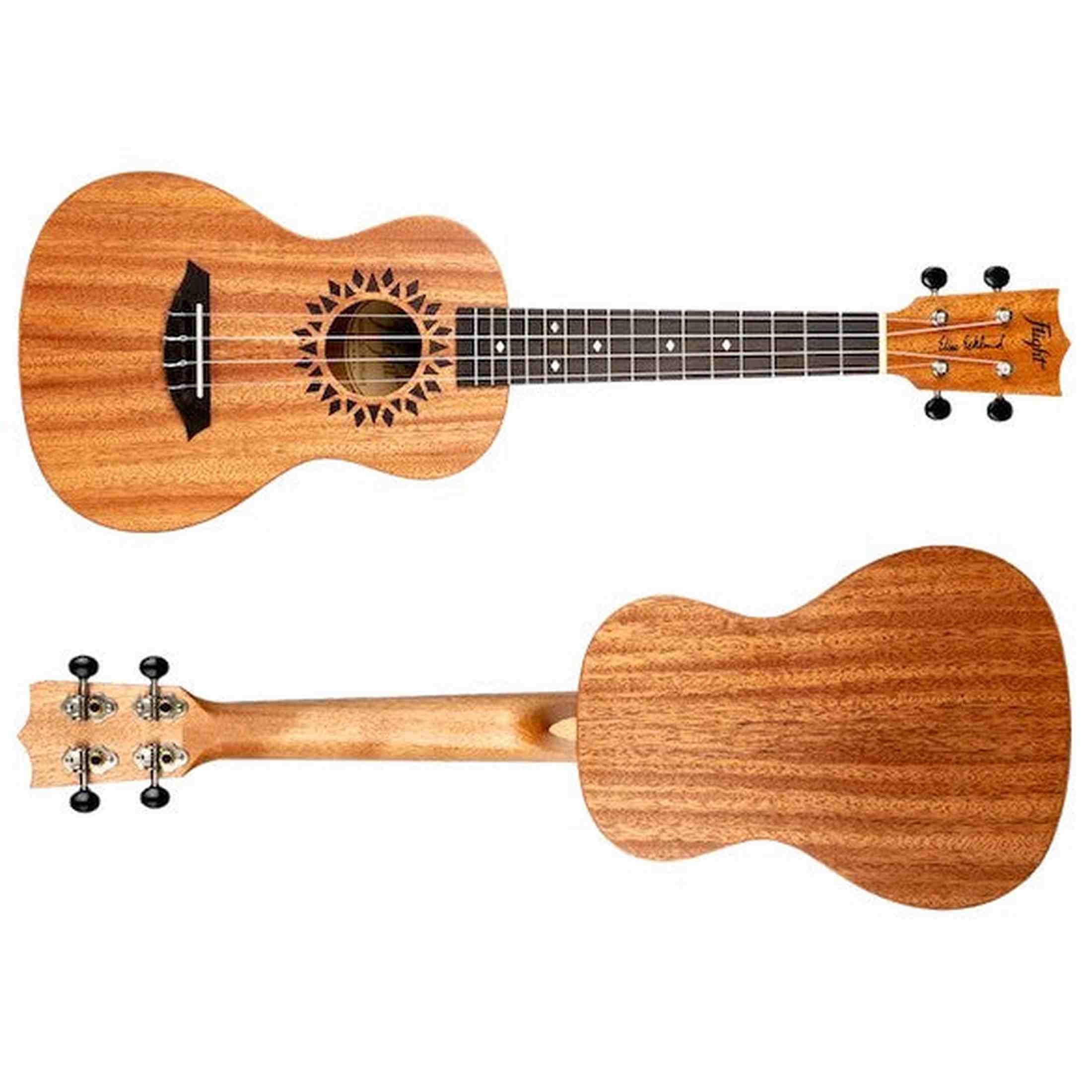 Flight Elise Ecklund Signature Concert Ukulele met Mahogany Body, Diamond Inlays en Aquila Super Nylgut Snaren