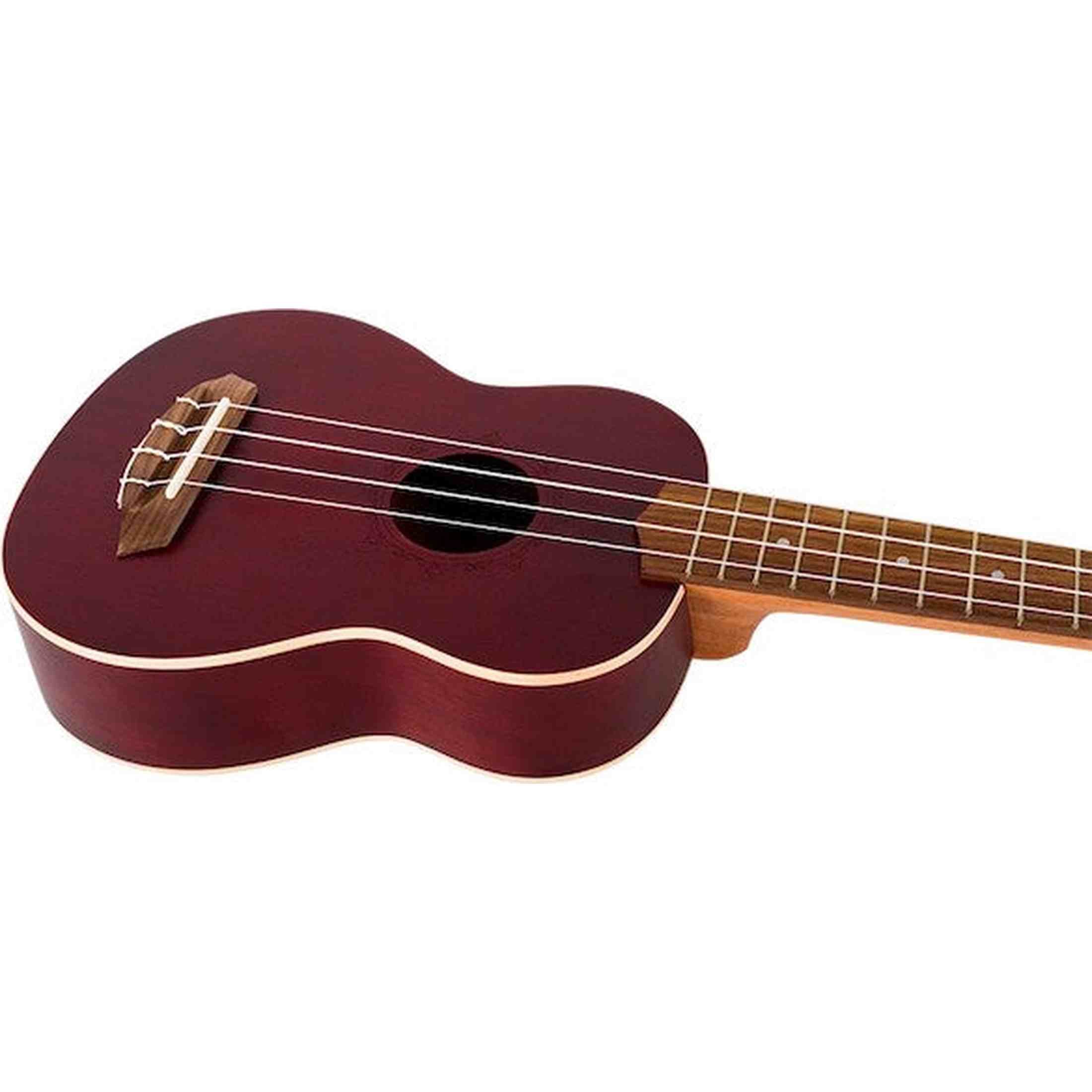 Flight NUS380 Coral Soprano Ukulele met Sapele Body, Walnut Toets, Bone Topkam en Flight Nylon Snaren