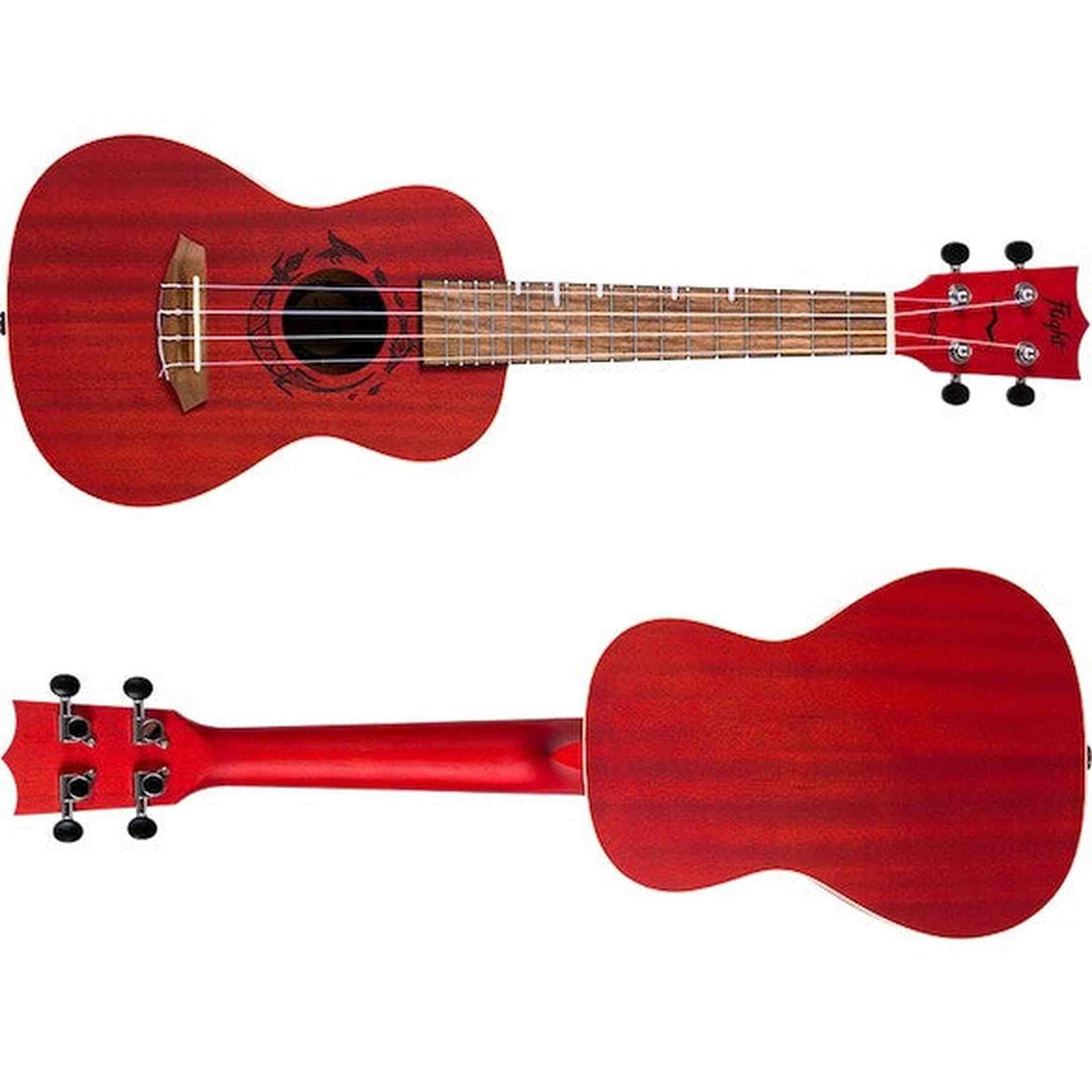 Flight DUC380 Coral Concert Ukulele met Mahogany Body, Bone Topkam en Aquila Nylgut Snaren
