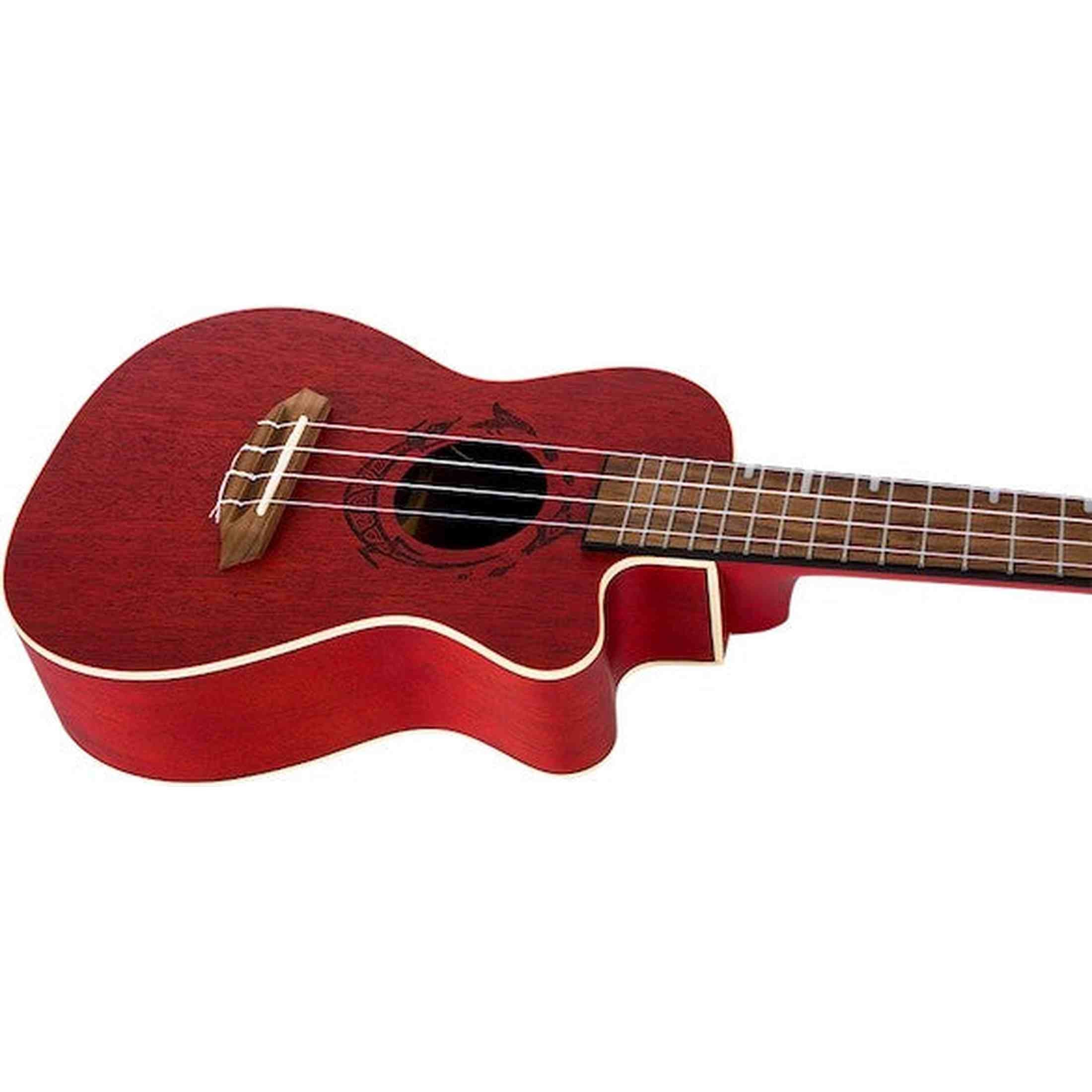 Flight DUC380 CEQ Coral Elektrisch-Akoestische Concert Ukulele met Cutaway, Mahogany Body, Pickup met EQ en Aquila Nylgut Snaren