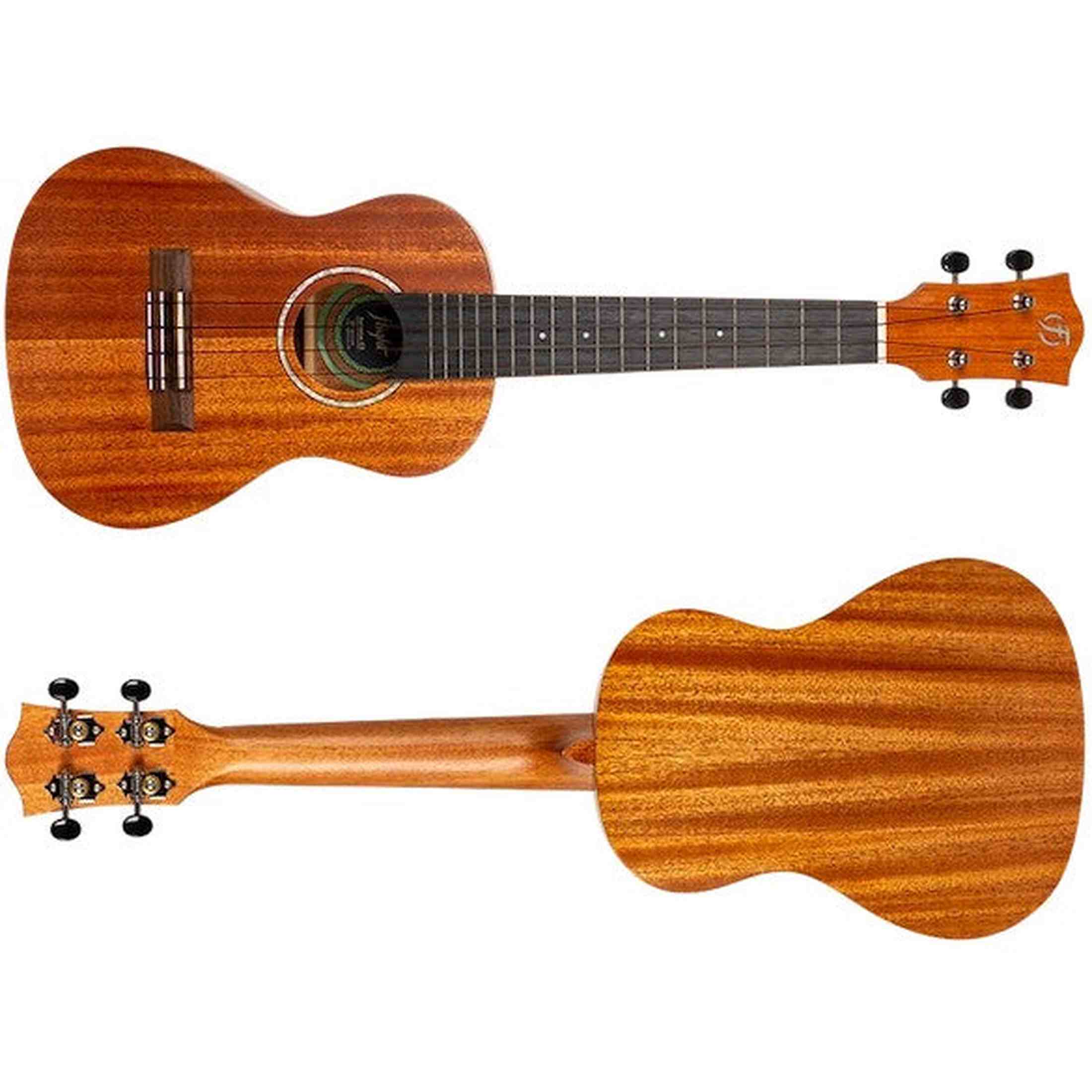 Flight Antonia C Concert Ukulele met Solid Mahogany Top, Purpleheart Toets en Worth Brown Fluorocarbon Snaren