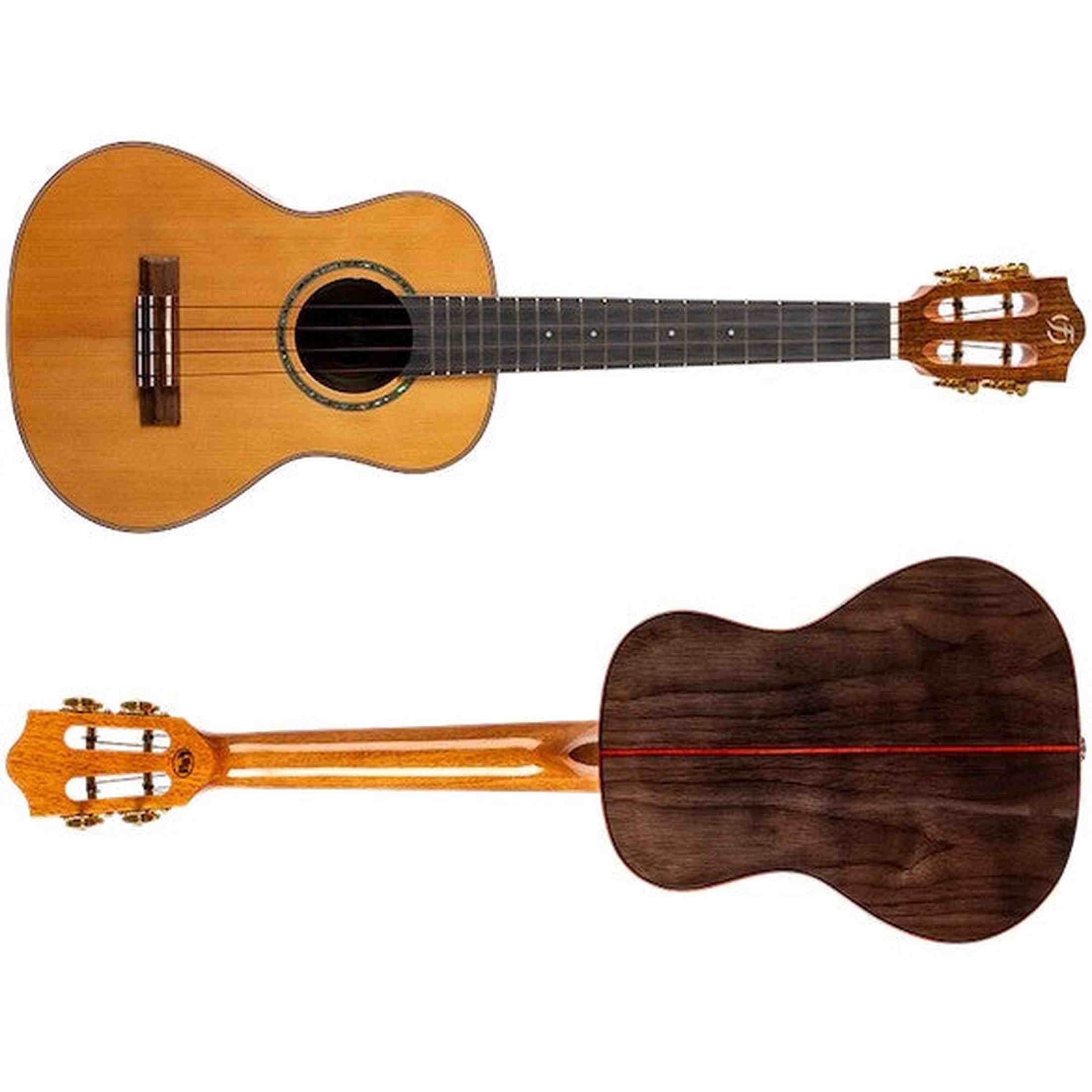 Flight Diana TE Elektrisch-Akoestische Tenor Ukulele met Solid Cedar Top, Walnut Body en Double B1U Pickup