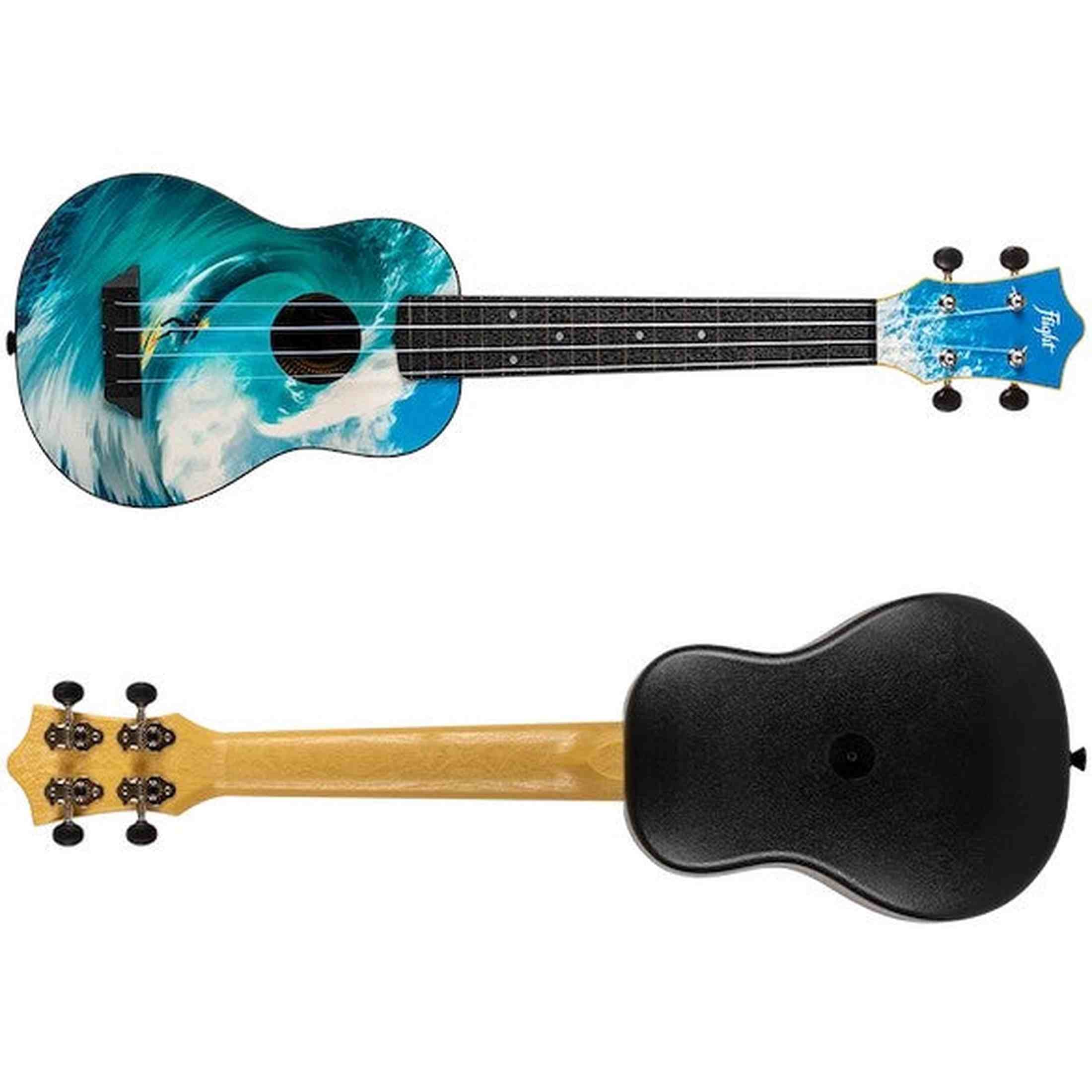 Flight TUSL-25 SURF Soprano Longneck Ukulele met Linden Top, ABS Body en Aquila Snaren
