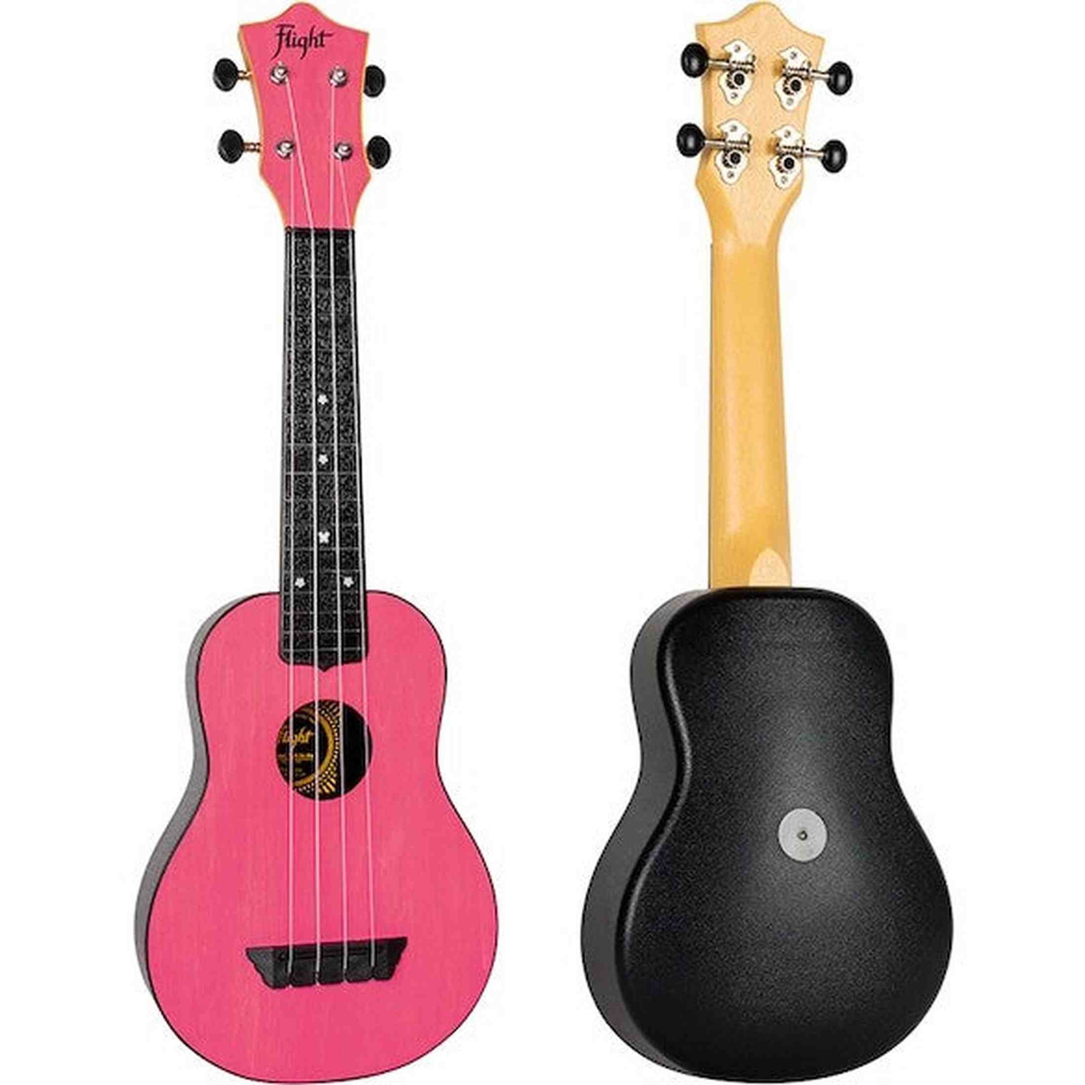 Flight TUS-35 PK Soprano Ukulele Roze met Linden Top, ABS Body en Aquila Snaren