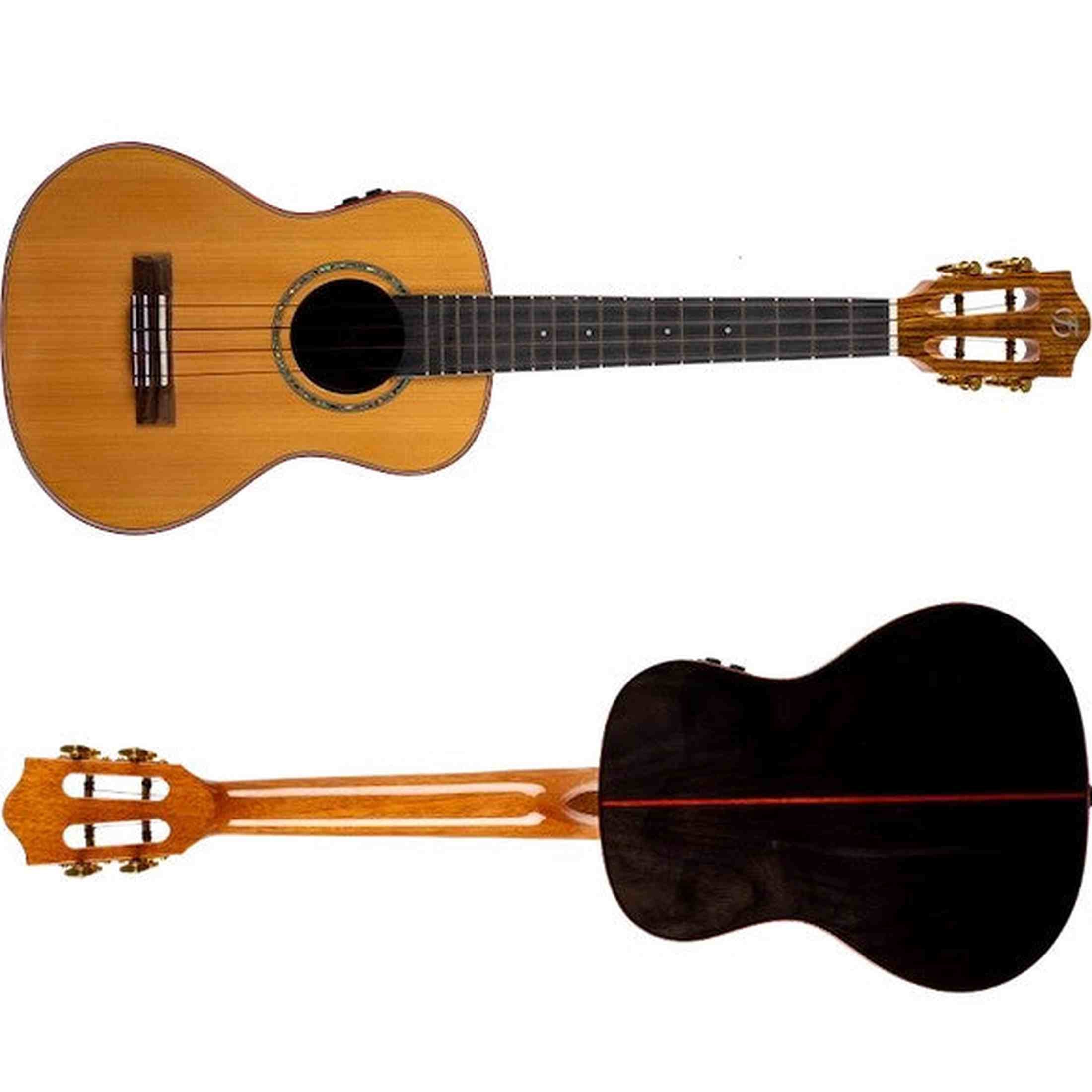 Flight Diana TE Soundwave Elektrisch-Akoestische Tenor Ukulele met Solid Cedar Top, Walnut Body en Soundwave Effects Systeem
