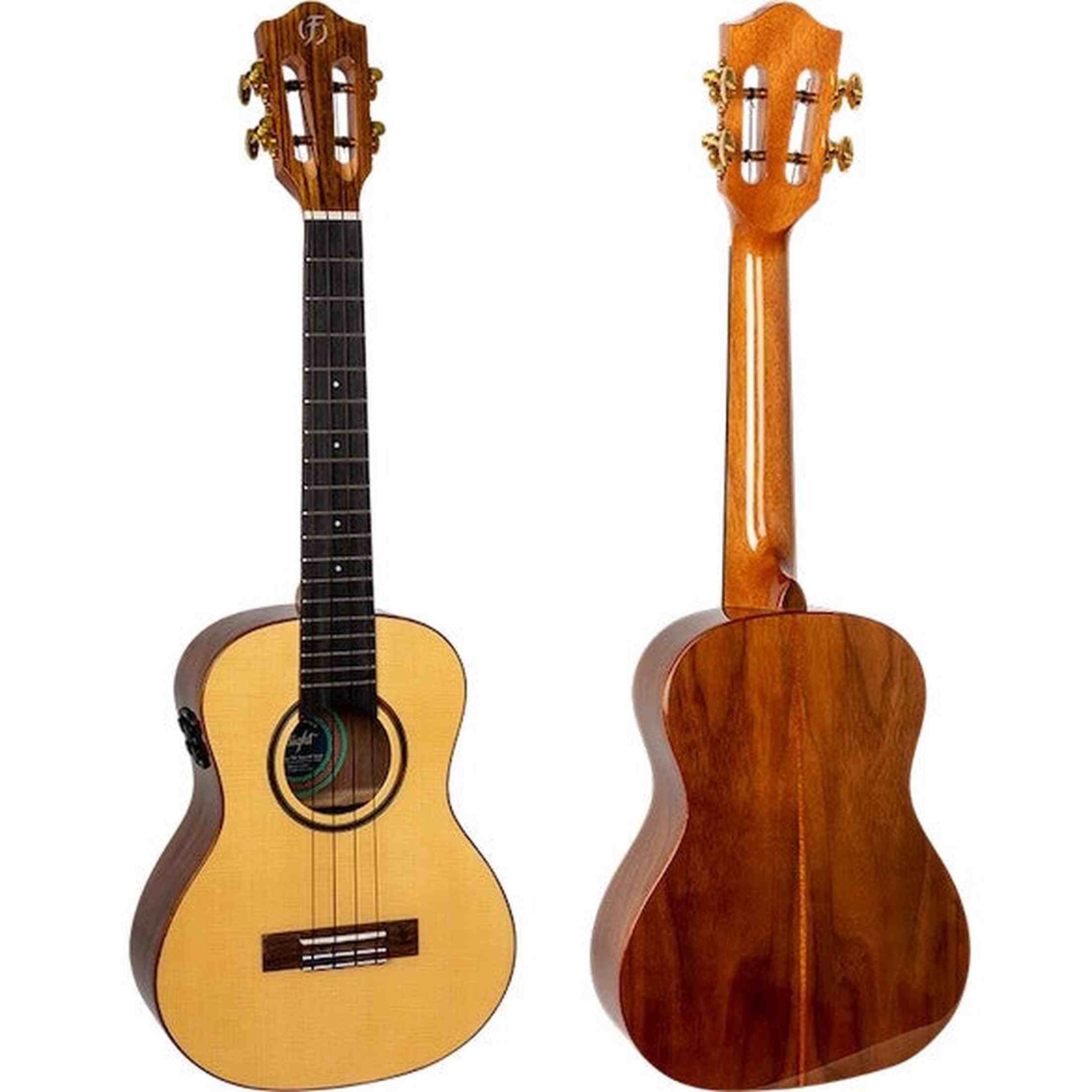 Flight Sophia TE Soundwave Elektrisch-Akoestische Tenor Ukulele met Solid Spruce Top, Walnut Body en Soundwave Effects Systeem