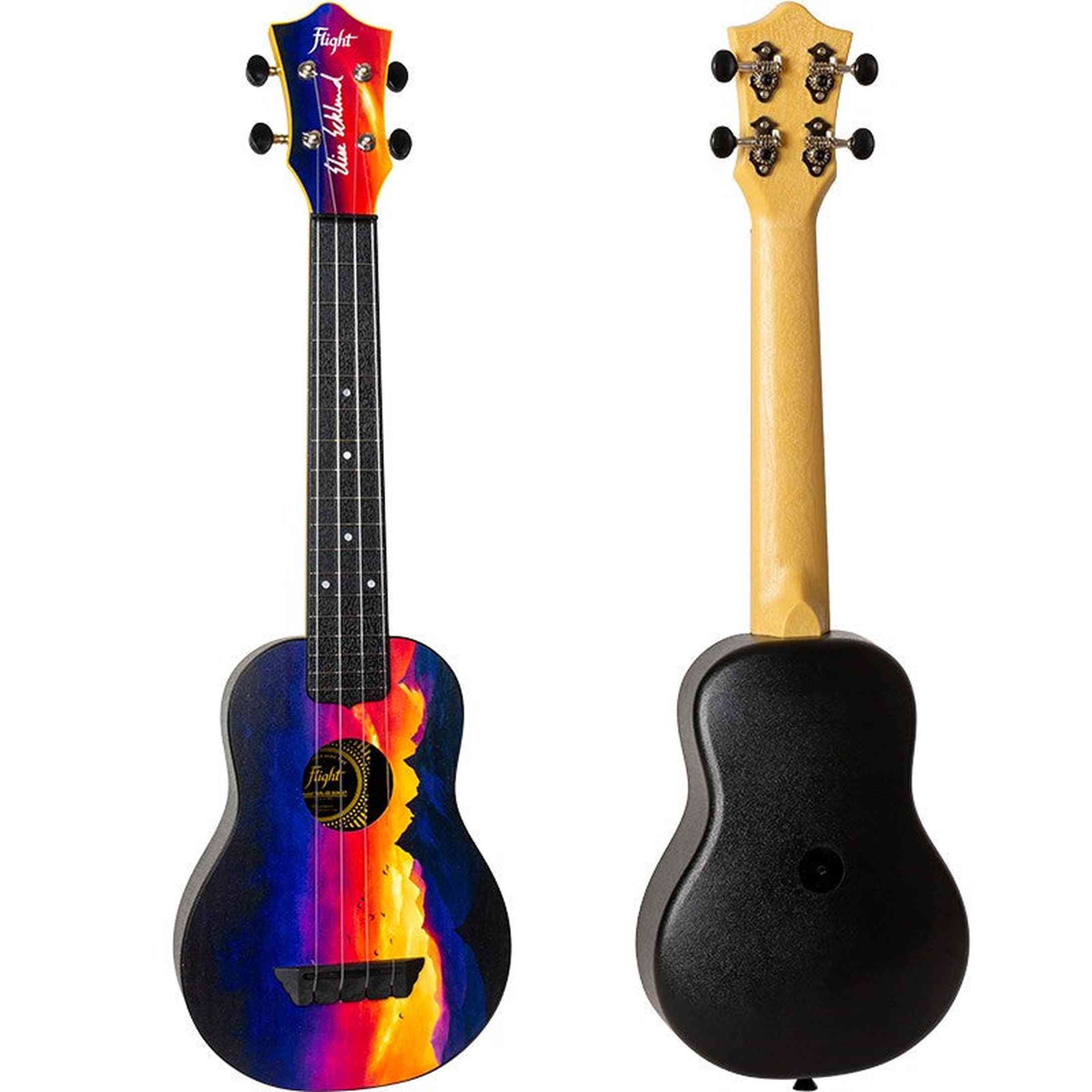 Flight TUSL-EE Sunset Elise Ecklund Signature Soprano Longneck Ukulele met Linden Top, ABS Body en Aquila Sugar Snaren