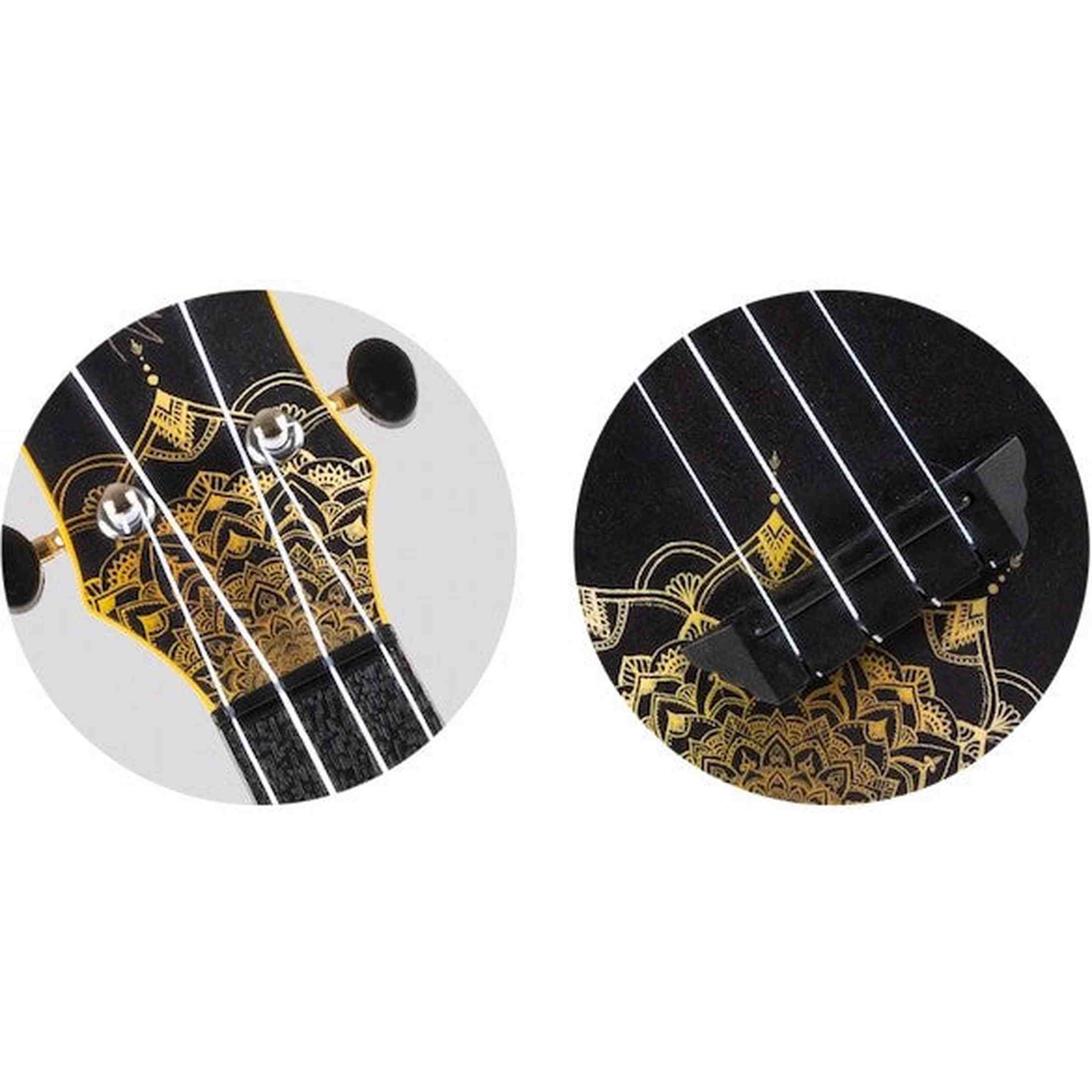 Flight TUC-40 GD Mandala Concert Ukulele met Linden Top, ABS Body en Gold Mandala Print