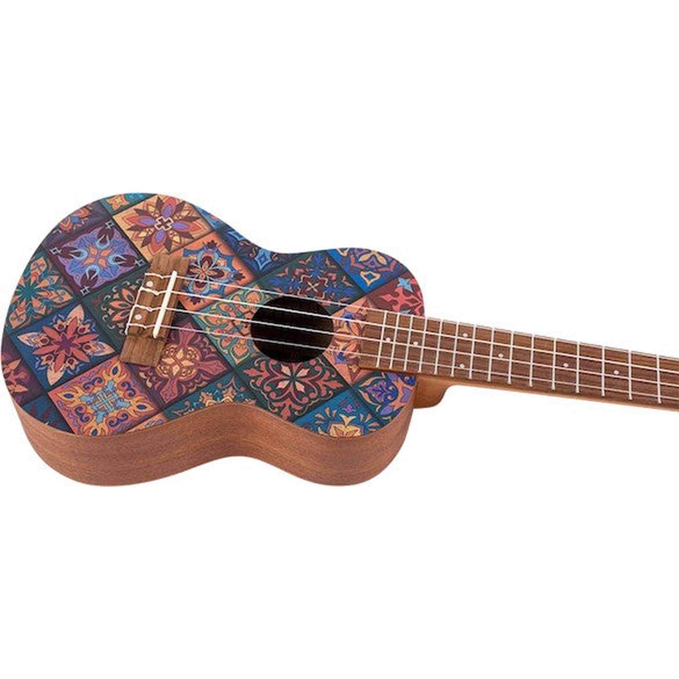 Flight AUC-33 Fusion Concert Ukulele met Sapele Body, Art Design en Aquila Nylgut Snaren