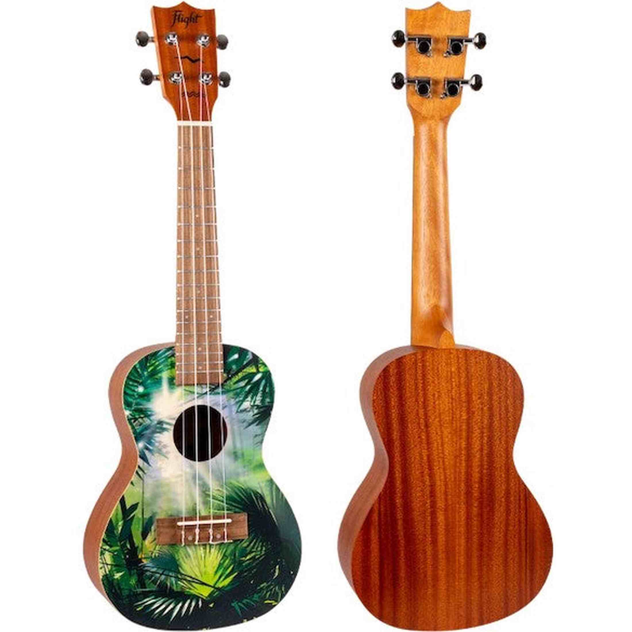Flight AUC-33 Jungle Concert Ukulele met Spruce Top, Sapele Body en Aquila Nylgut Snaren