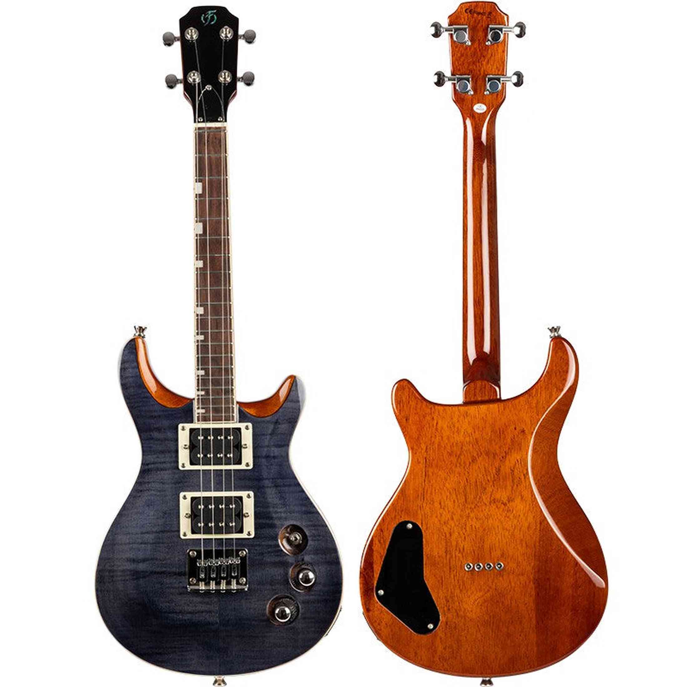 Flight Vanguard Transparent Black – Elektrische Solidbody Tenor Ukulele met 2 Humbuckers