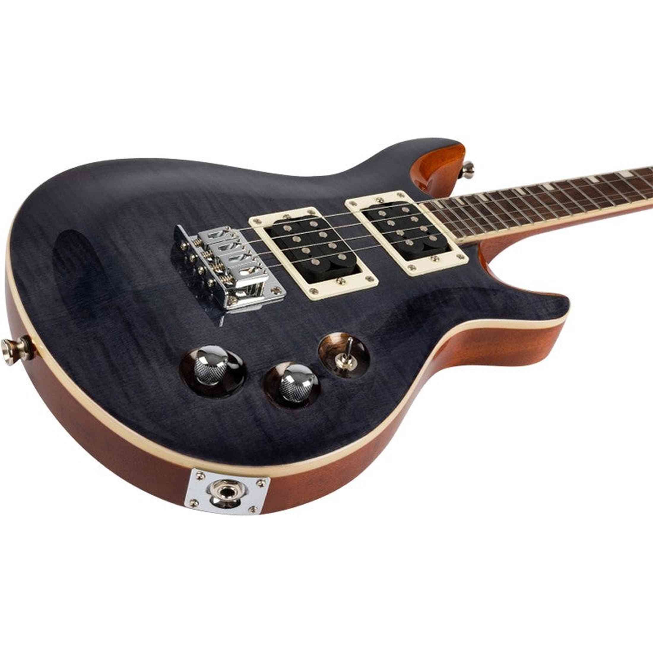 Flight Vanguard Transparent Black – Elektrische Solidbody Tenor Ukulele met 2 Humbuckers