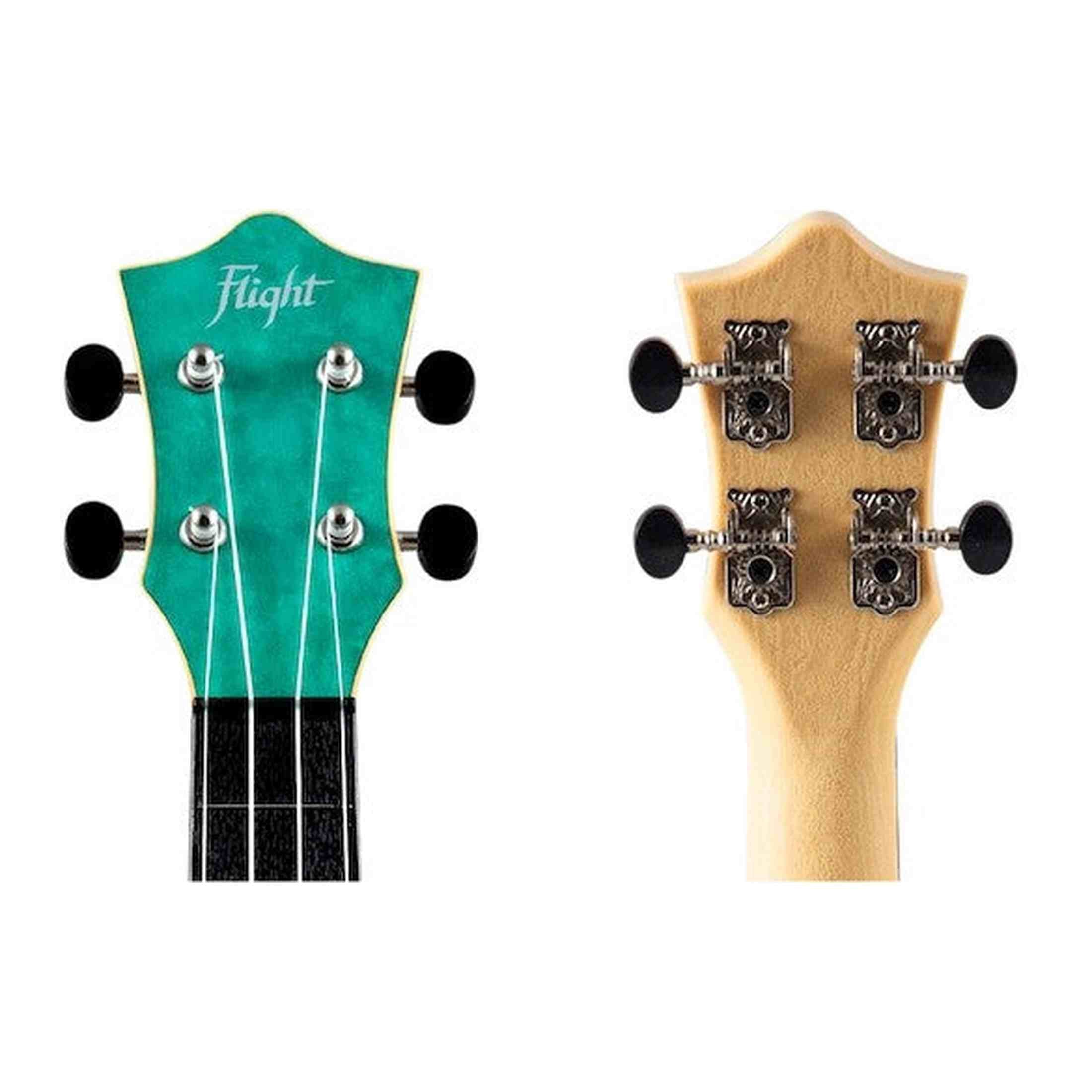 Flight TUS-65 EMERALD Soprano Ukulele met Linden Top, ABS Body en Emerald Green Afwerking