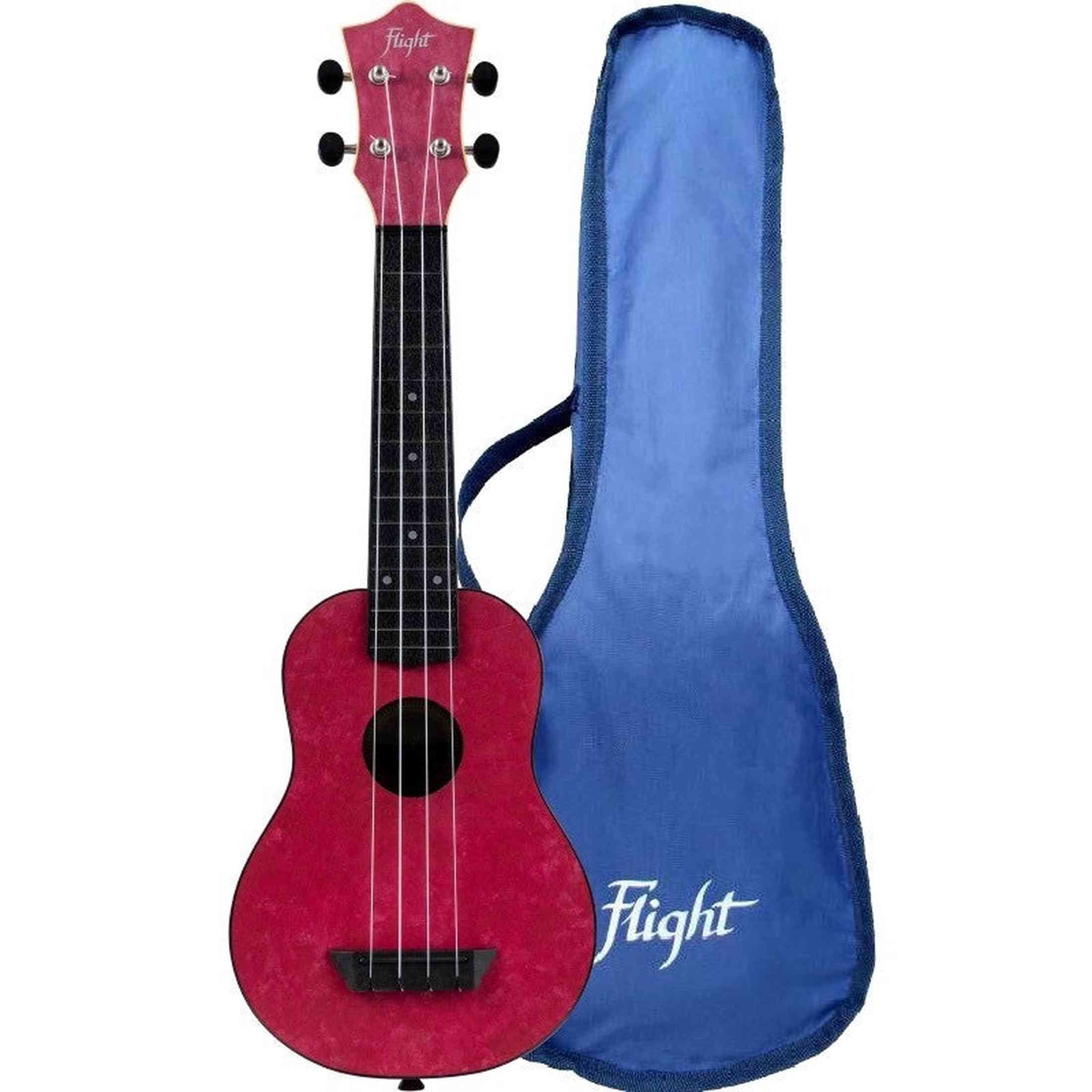 Flight TUS-65 RUBY Soprano Ukulele met Linden Top, ABS Body en Ruby Red Afwerking