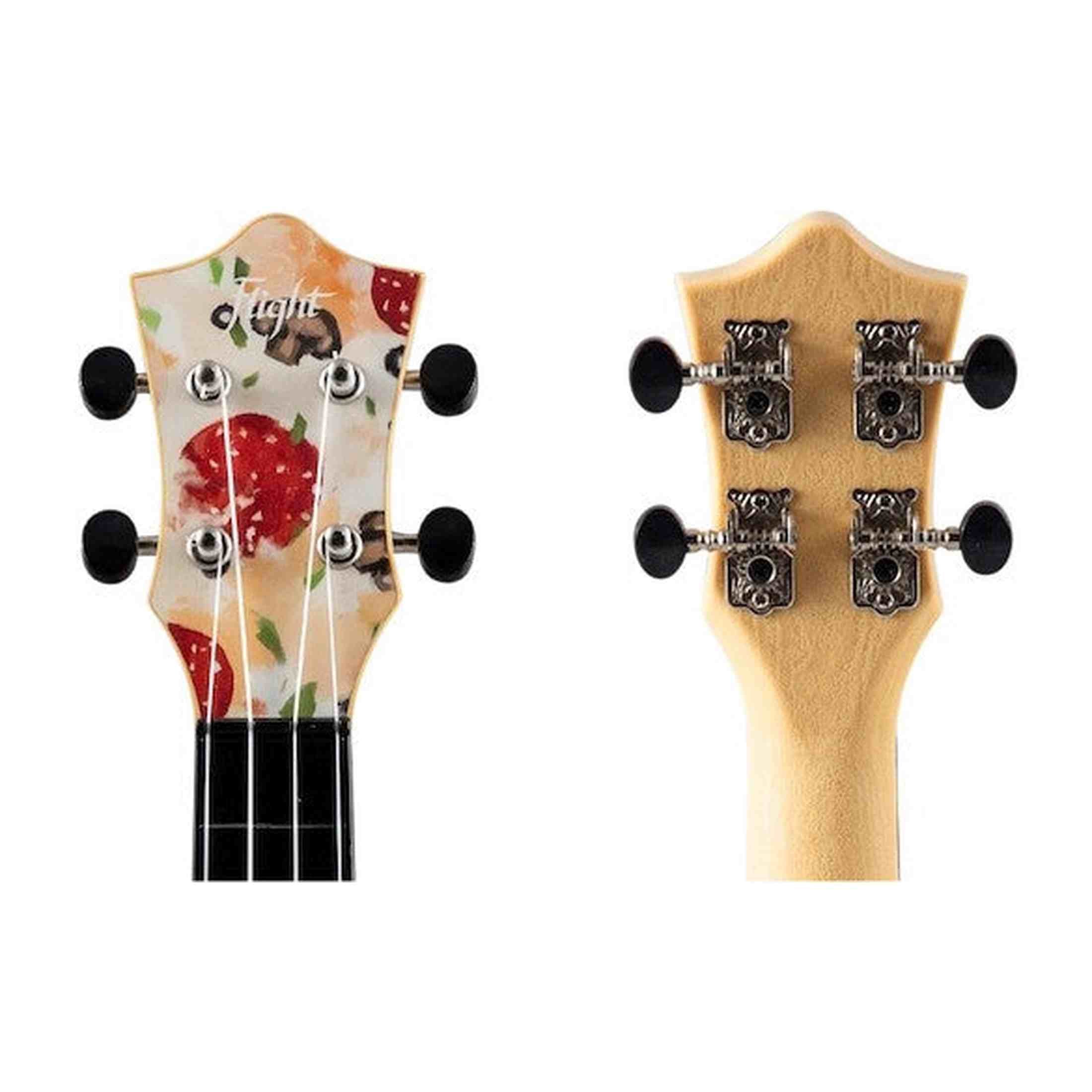 Flight TUS-40 PIZZA Soprano Ukulele met Linden Top, ABS Body en Pizza Print