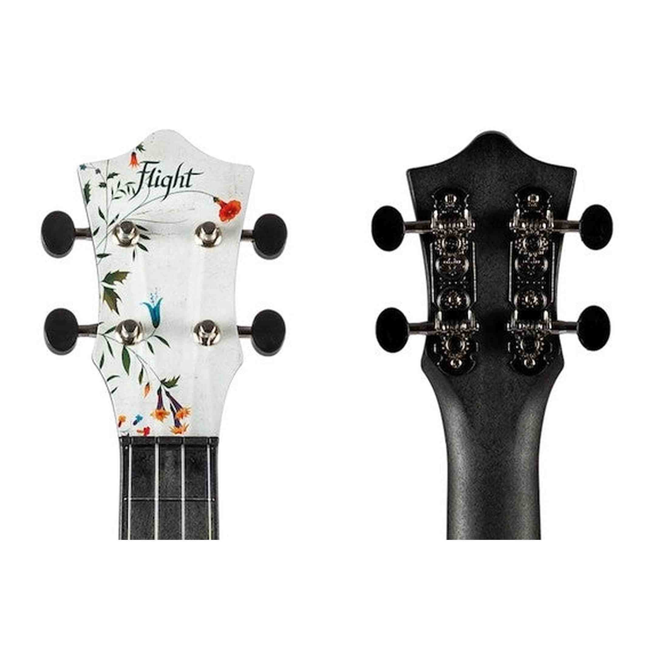 Flight UTS-40 FLOWER Ultra Travel Soprano Ukulele met Polycarbonate Body en Fluorocarbon Snaren