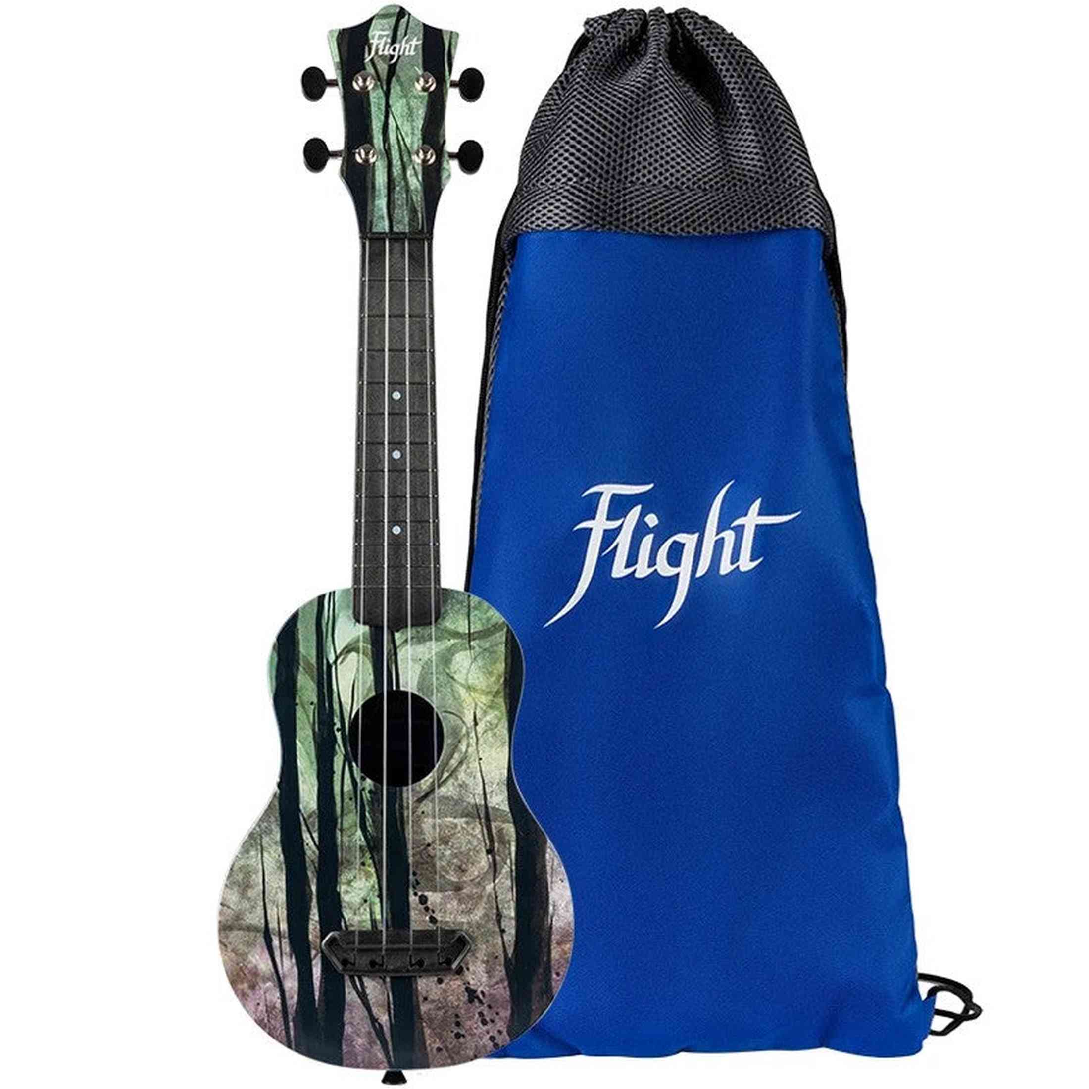 Flight UTS-40 DEEP FOREST Ultra Travel Soprano Ukulele met Polycarbonate Body en Fluorocarbon Snaren