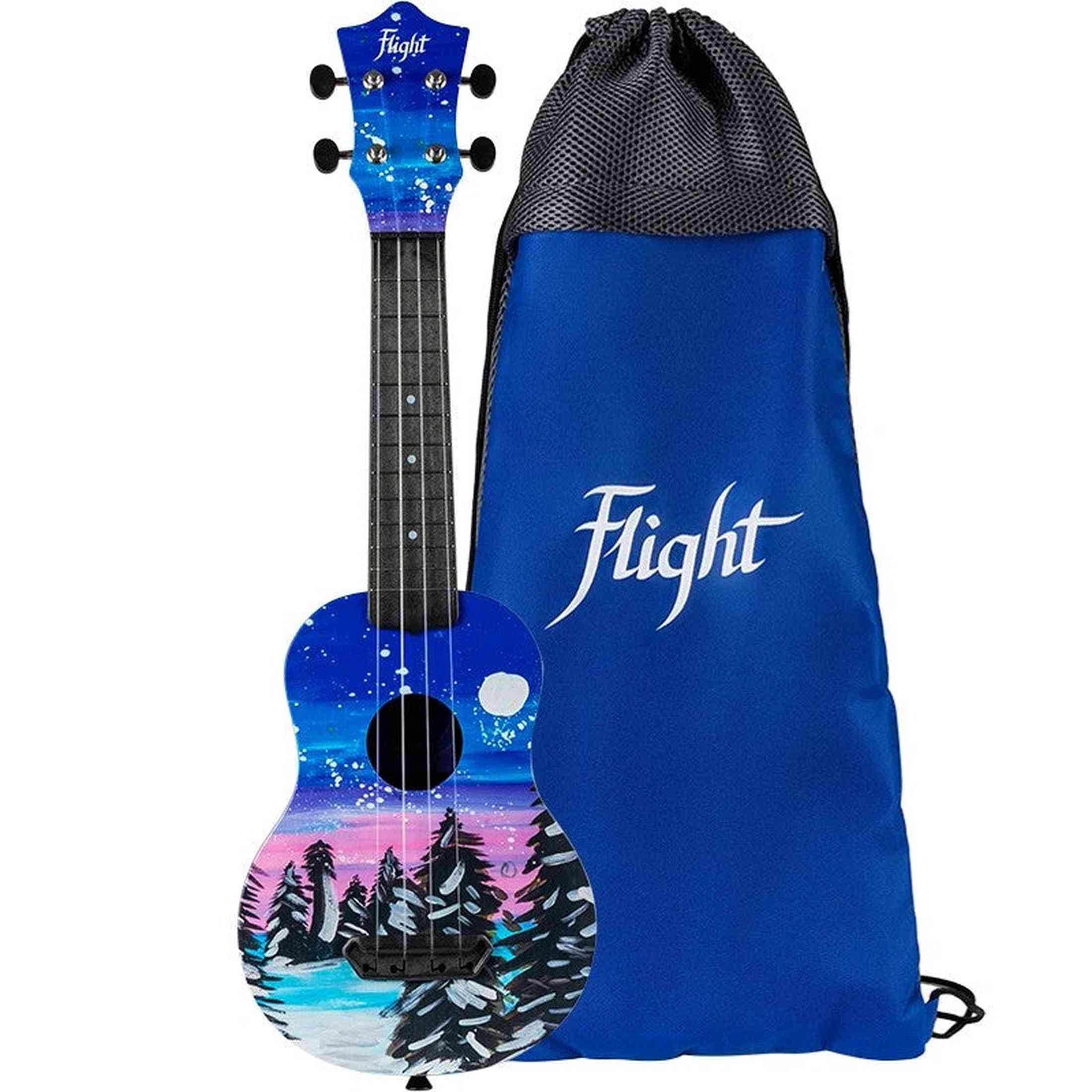 Flight UTS-42 SNOW Ultra Travel Soprano Ukulele met Polycarbonate Body en Fluorocarbon Snaren