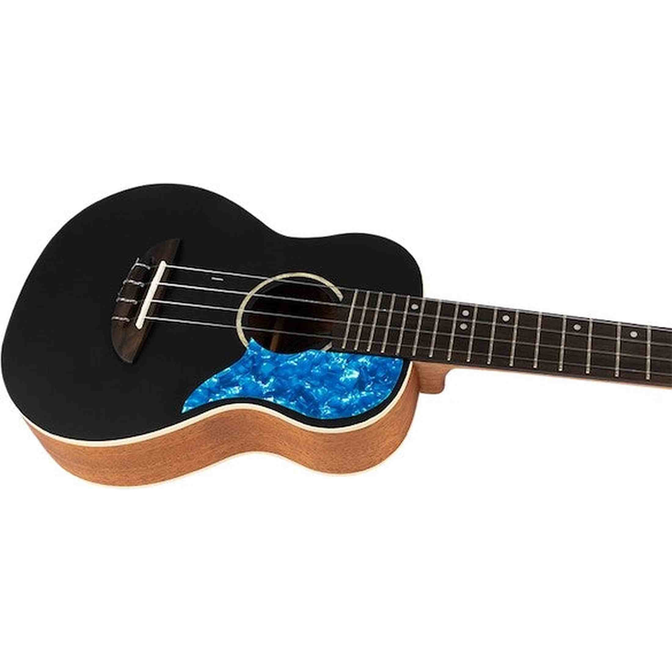 Flight Iris Concert BK Ukulele met Solid Spruce Top, Mahogany Body en Zwarte Afwerking