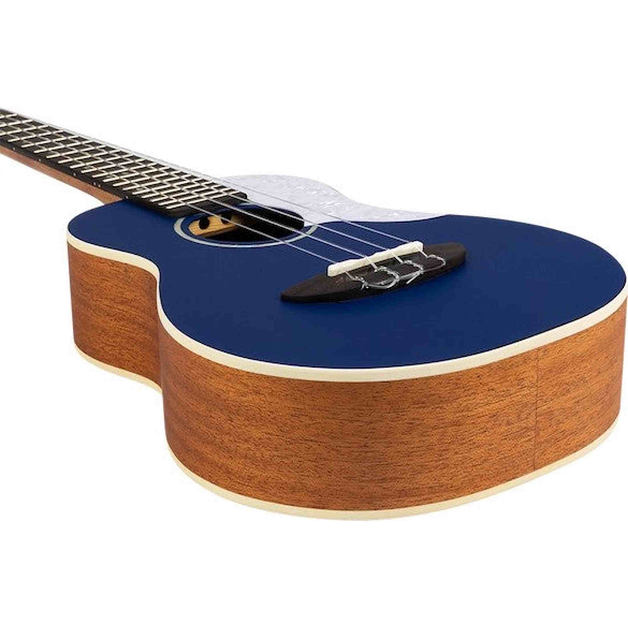 Flight Iris Concert DB Ukulele met Solid Spruce Top, Mahogany Body en Blauwe Afwerking