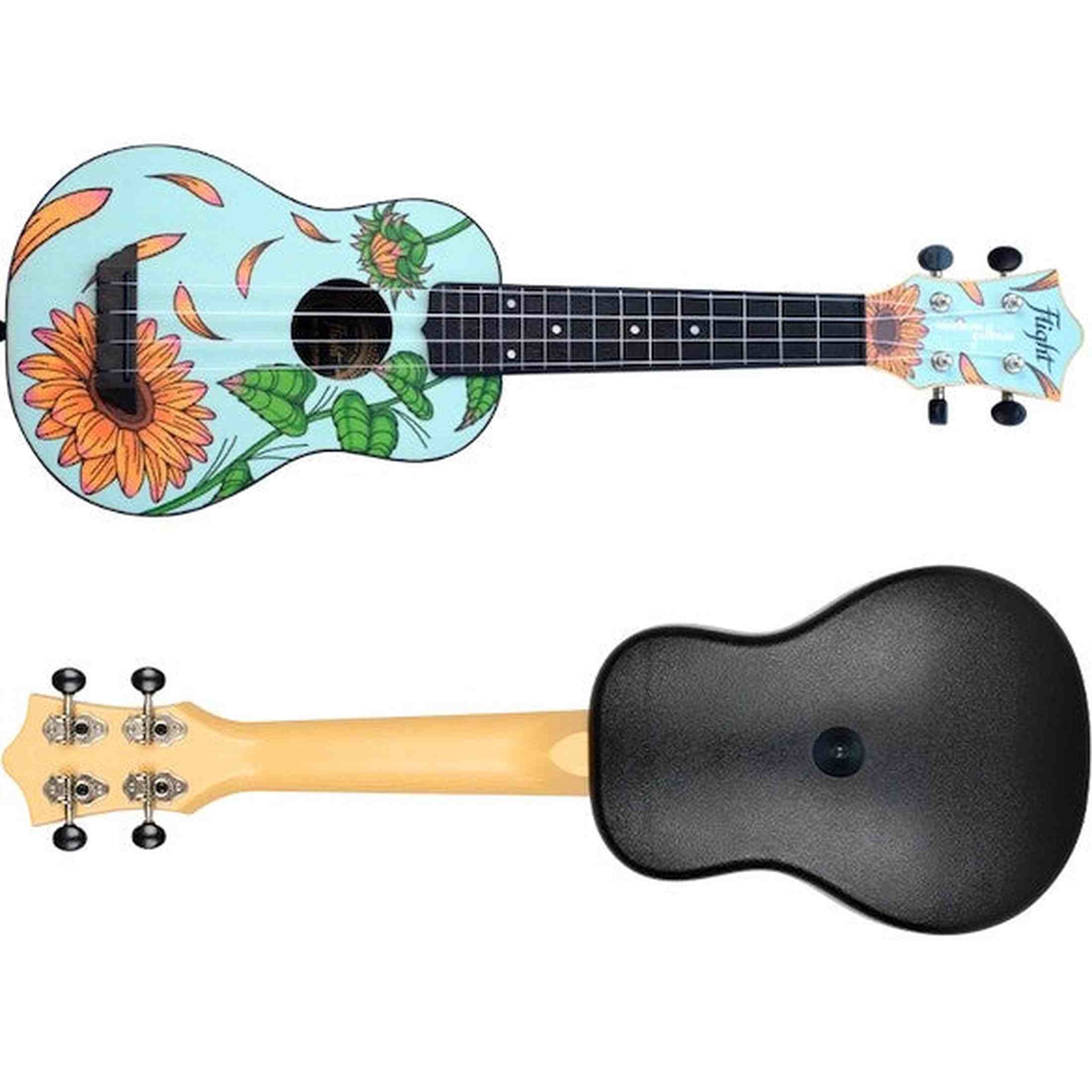 Flight TUS-40 SUNFLOWER Soprano Ukulele met Linden Top, ABS Body en Sunflower Print
