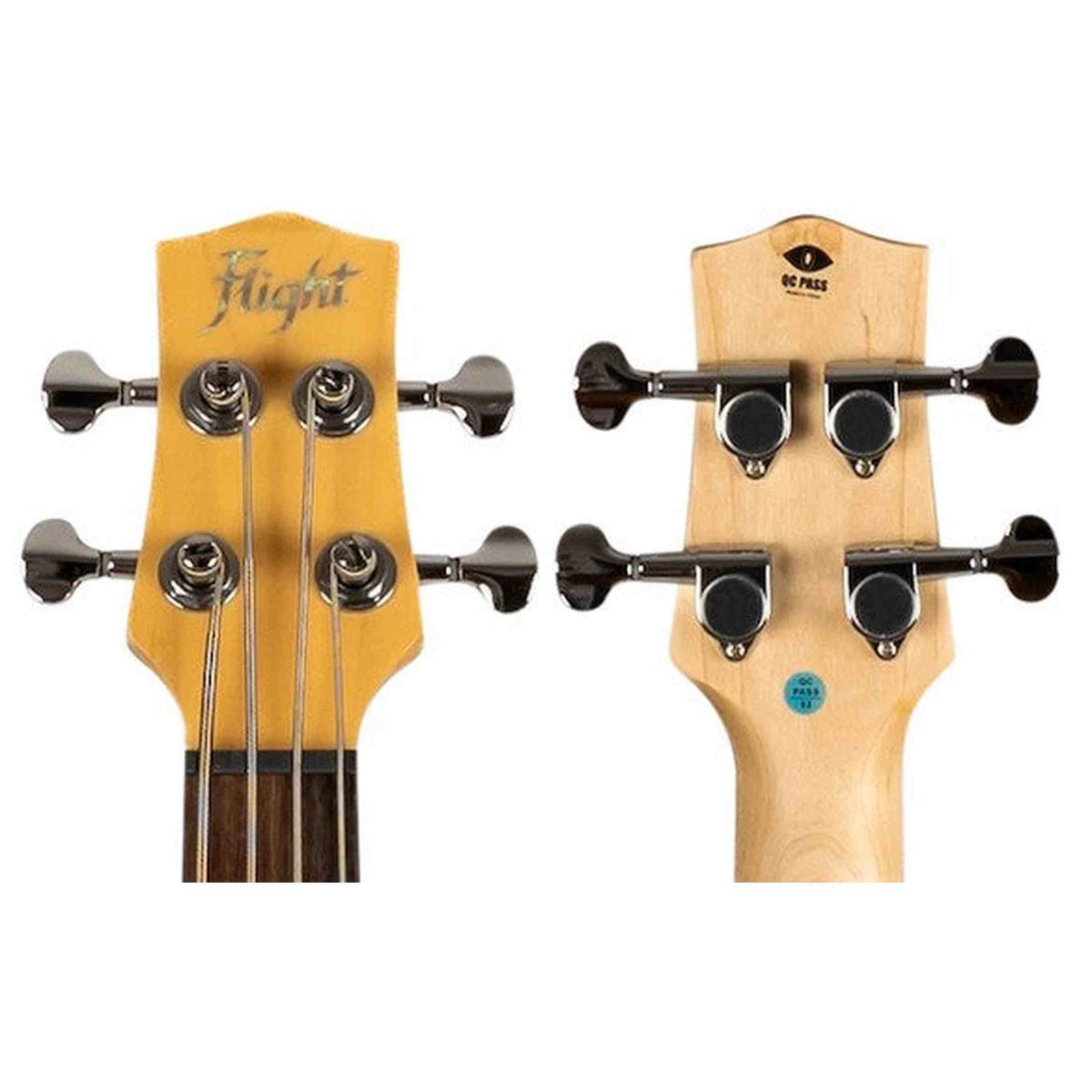 Flight Mini Bass Lite BL Elektrische Mini Bas Ukulele Blauw met Poplar Body en Alnico 5 Pickup