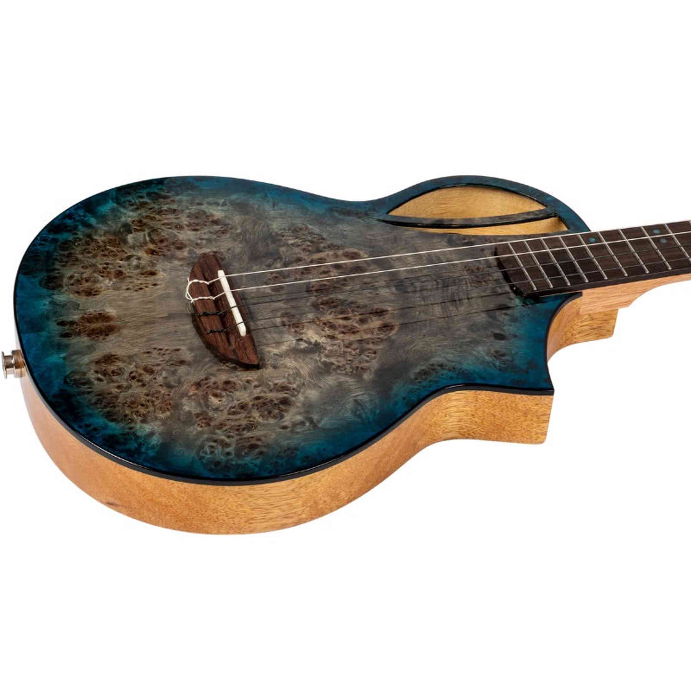 Flight Aviator Galaxy Baritone BL CE All Solid Poplar/Mango Cosmic Blue Elektro Akoestische Ukulele