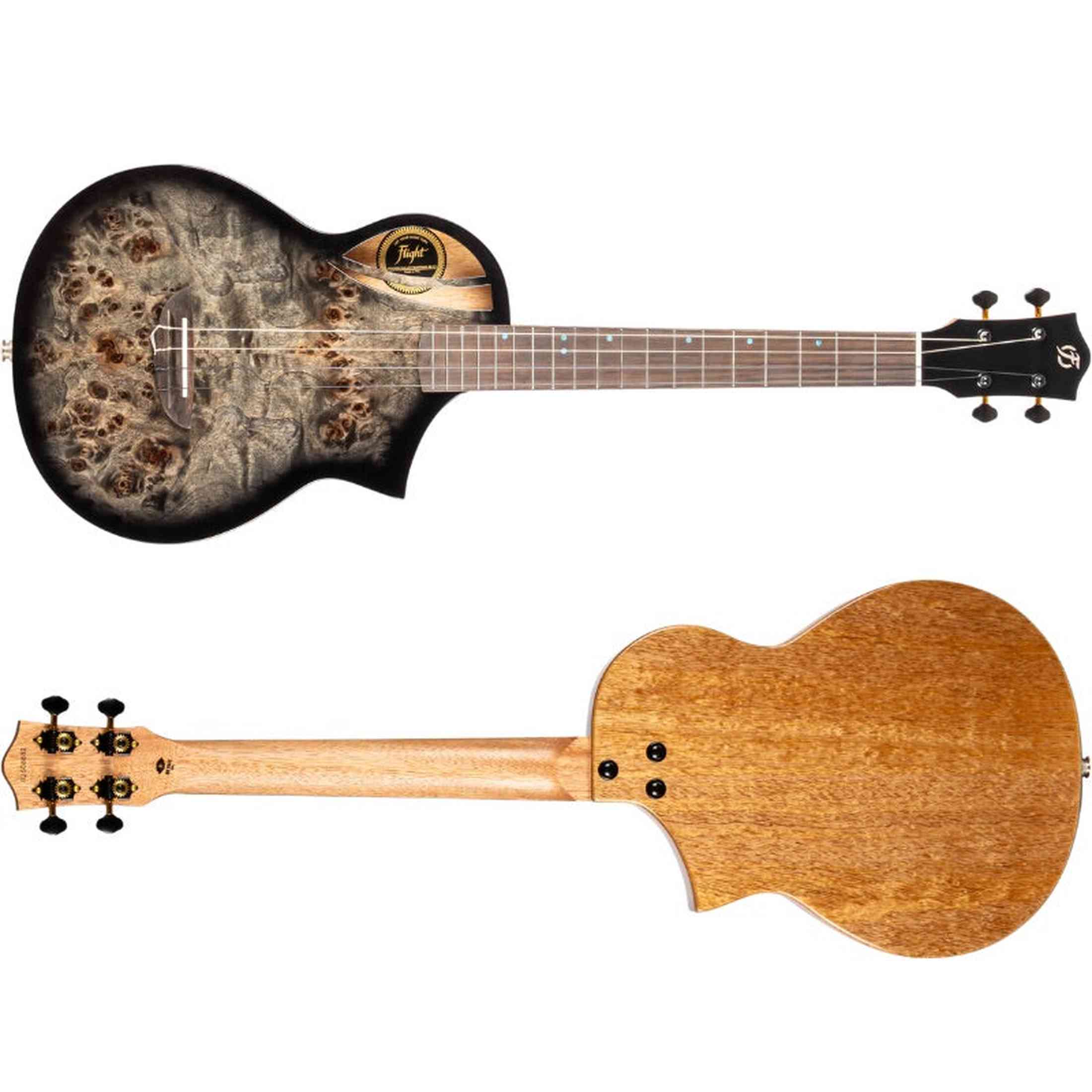 Flight Aviator Galaxy Baritone BR CE All Solid Poplar/Mango Cosmic Brown Elektro Akoestische Ukulele