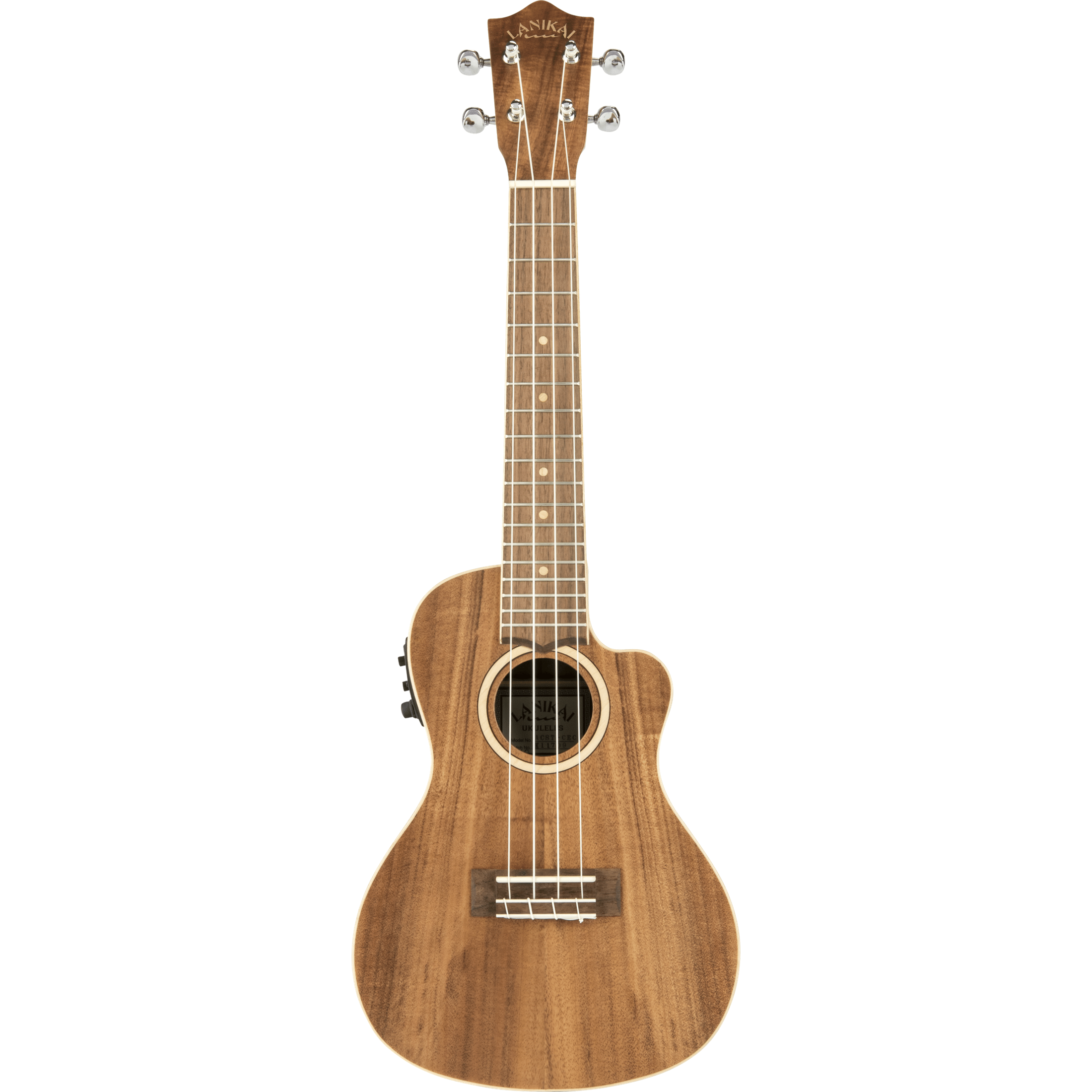 LANIKAI LKUACST-CEC Concertukelele, Acacia Solid Top-serie, cutaway, voorversterke
