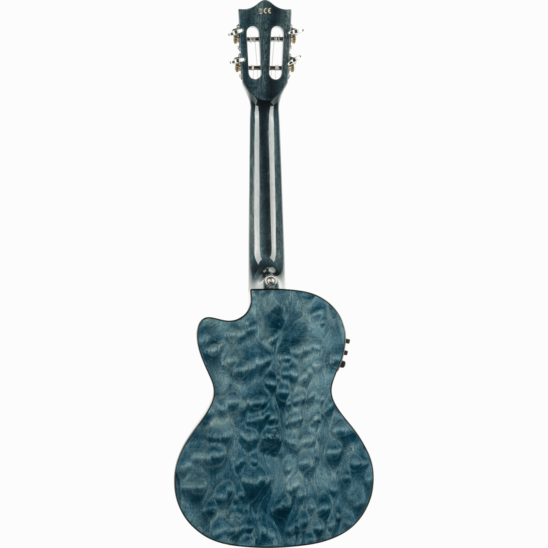 LANIKAI LKUQMBLCET Tenorukelele, Quilted Maple Serie, Blue Stain, Voorversterker,
