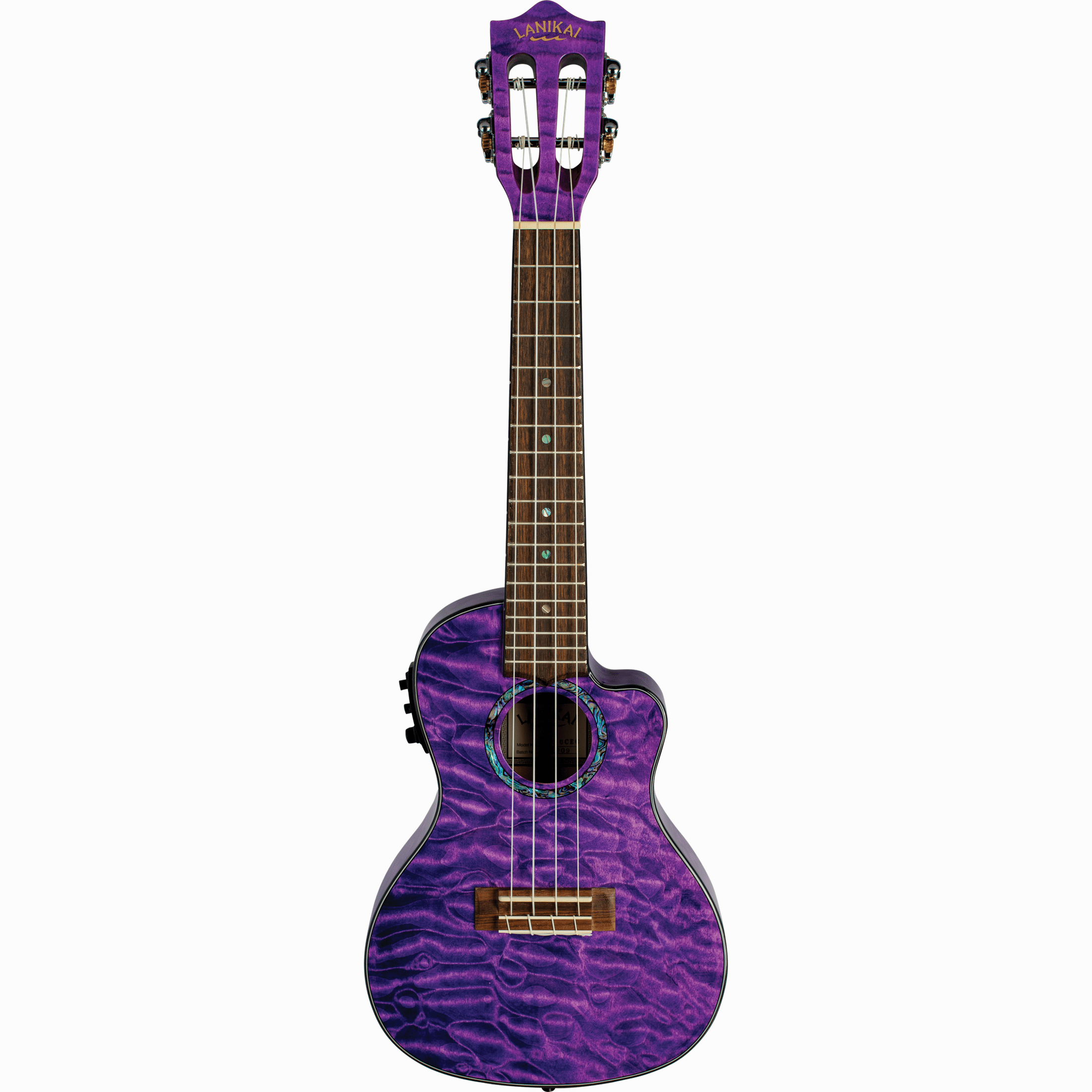 LANIKAI LKUQMPUCEC Concertukelele, Quilted Maple Serie, Purple Stain,Voorversterk