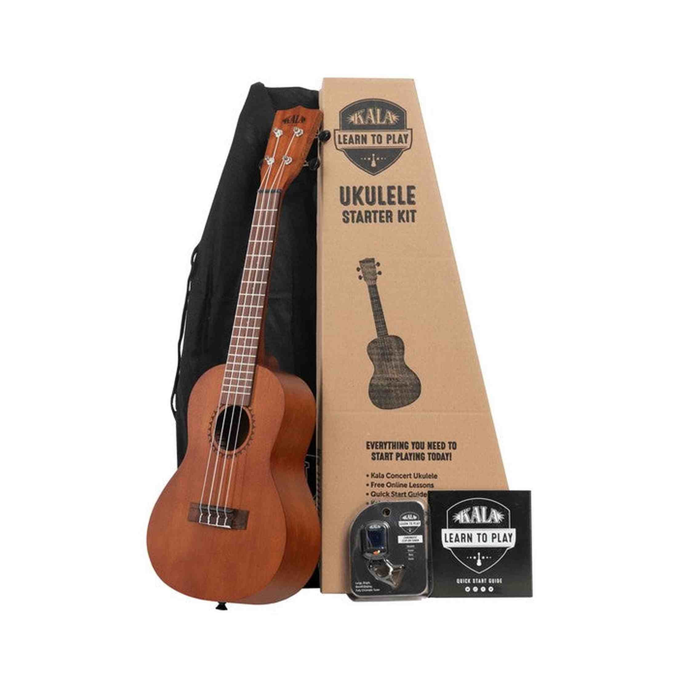 Kala Learn To Play concert ukulele starterkit – Mahonie, met tas, tuner en online lessen