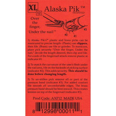 Alaska Pik AXP-12 vingernagelpick plastic, 12-pack, extra groot 22mm.