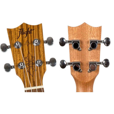 Flight DUS320 SP/ZEB Soprano Ukulele met Spruce Top, Zebrawood Body en Aquila Super Nylgut Snaren