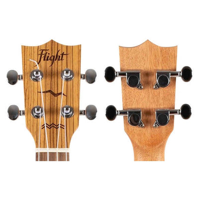Flight DUC525 EQ SP/ZEB Elektrisch-Akoestische Concert Ukulele met Solid Spruce Top, Zebrawood Body, Pickup en Aquila Super Nylgut Snaren