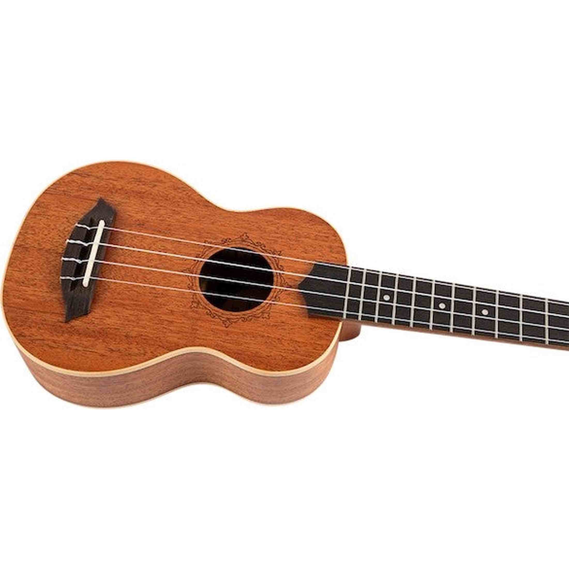 Flight DUS321 MAH Soprano Ukulele met Mahogany Body, Bone Topkam en Aquila Super Nylgut Snaren