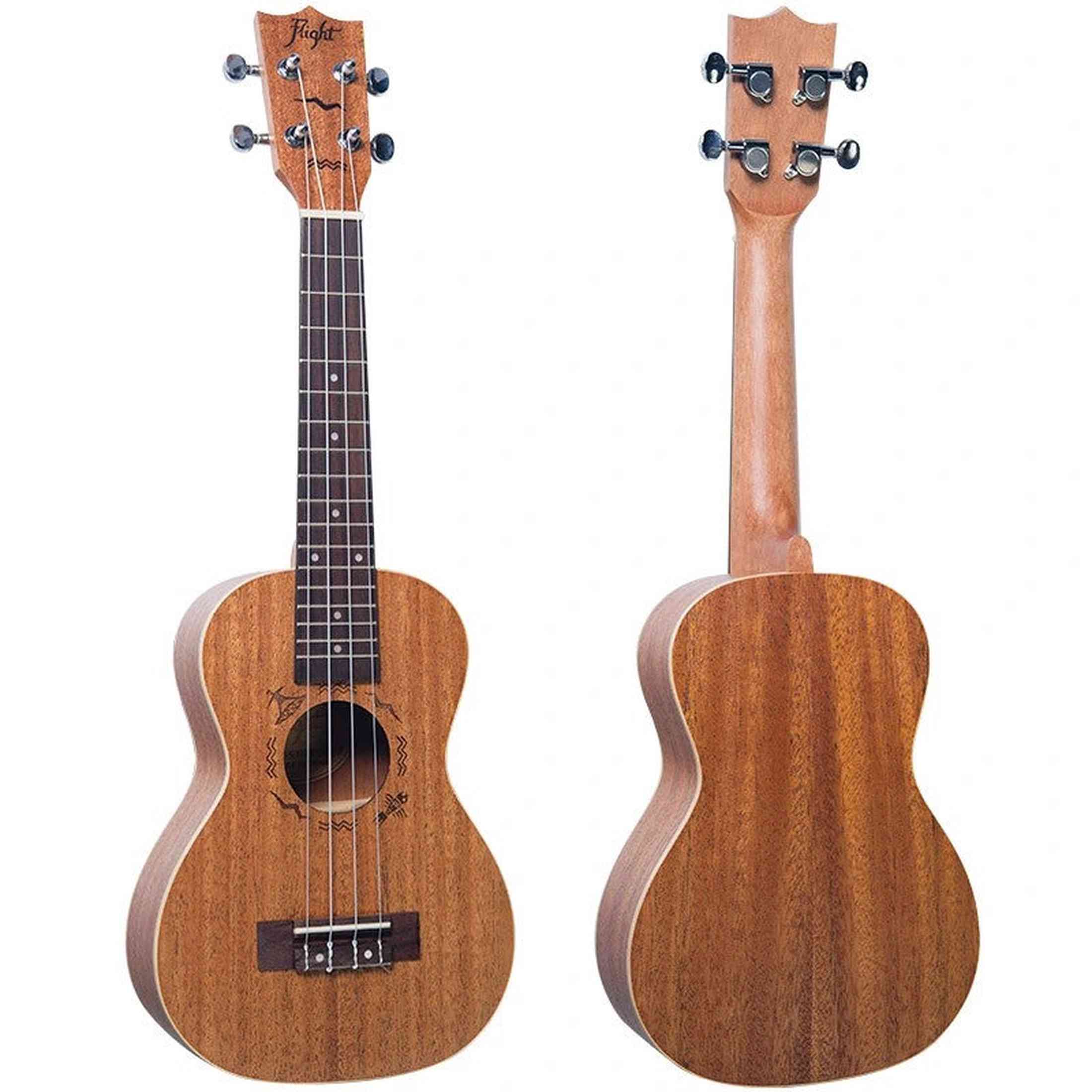 Flight DUC323 MAH Concert Ukulele met Mahogany Body, Bone Topkam en Aquila Super Nylgut Snaren