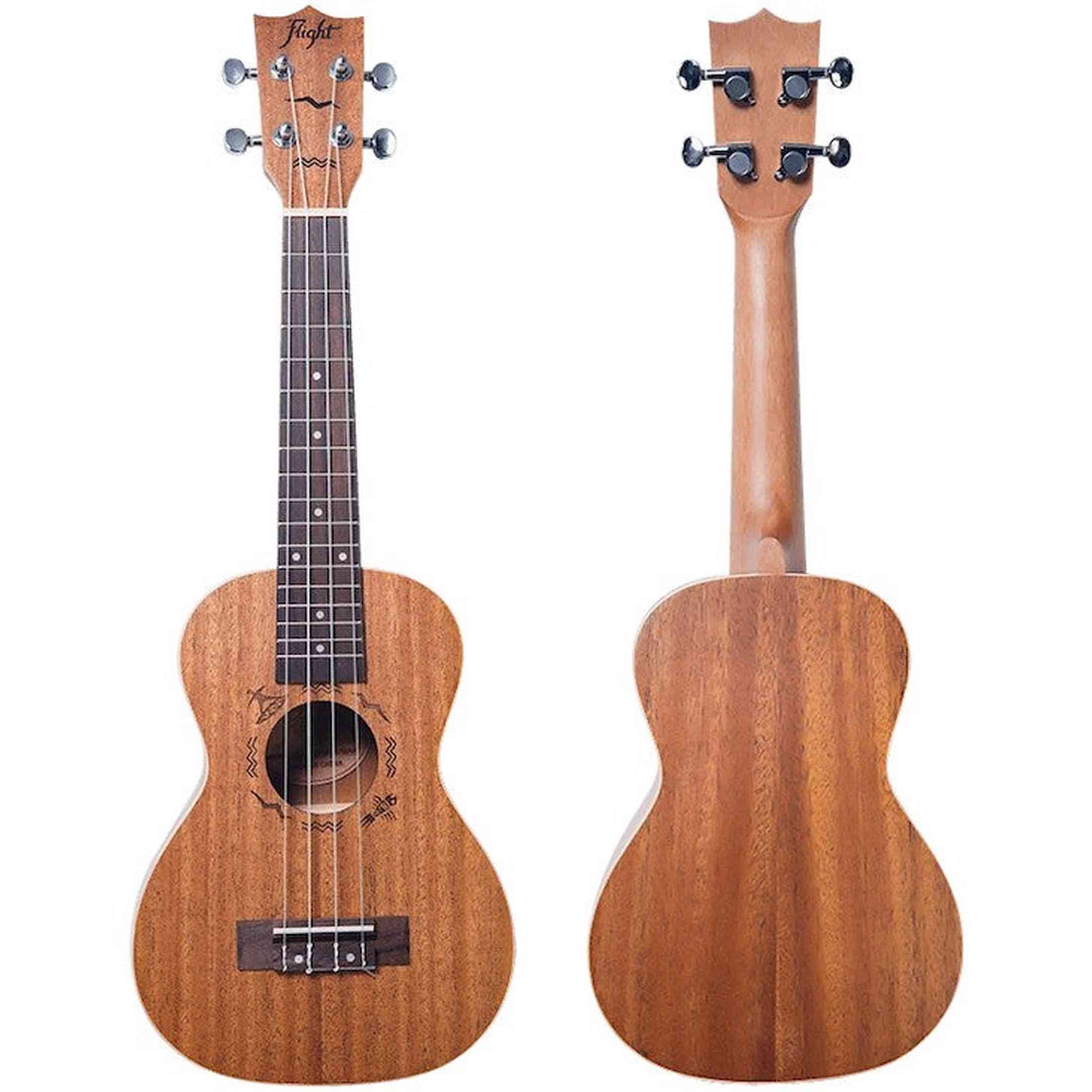 Flight DUC323 MAH Concert Ukulele met Mahogany Body, Bone Topkam en Aquila Super Nylgut Snaren