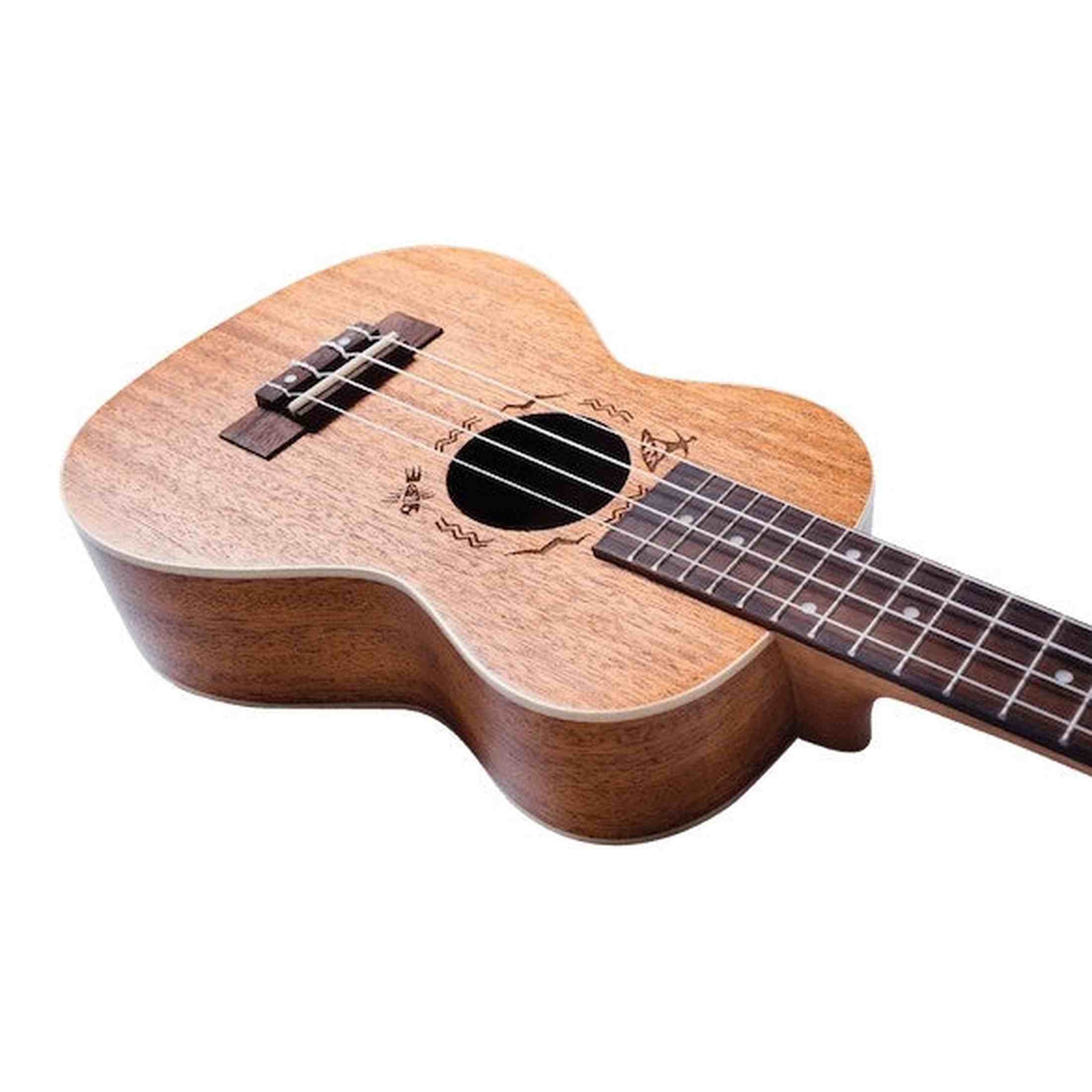 Flight DUC323 MAH Concert Ukulele met Mahogany Body, Bone Topkam en Aquila Super Nylgut Snaren