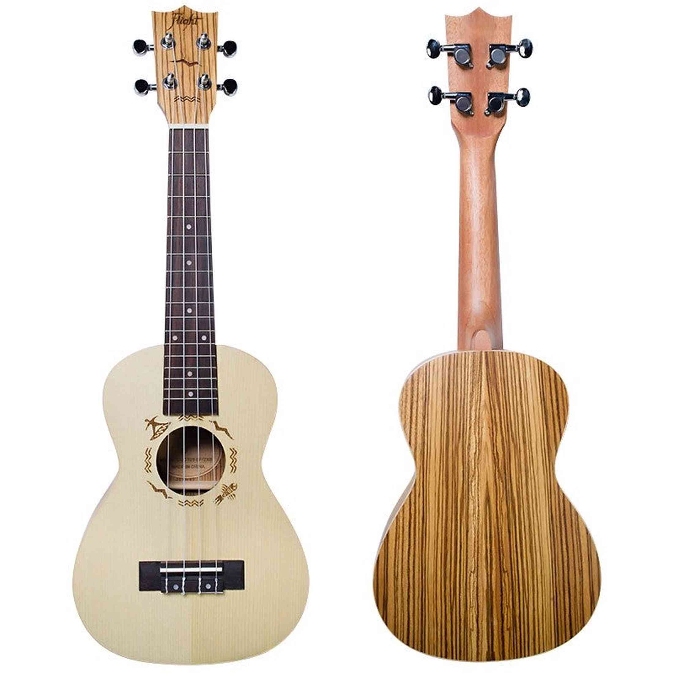 Flight DUC325 SP/ZEB Concert Ukulele met Engelmann Spruce Top, Zebrawood Body en Aquila Super Nylgut Snaren