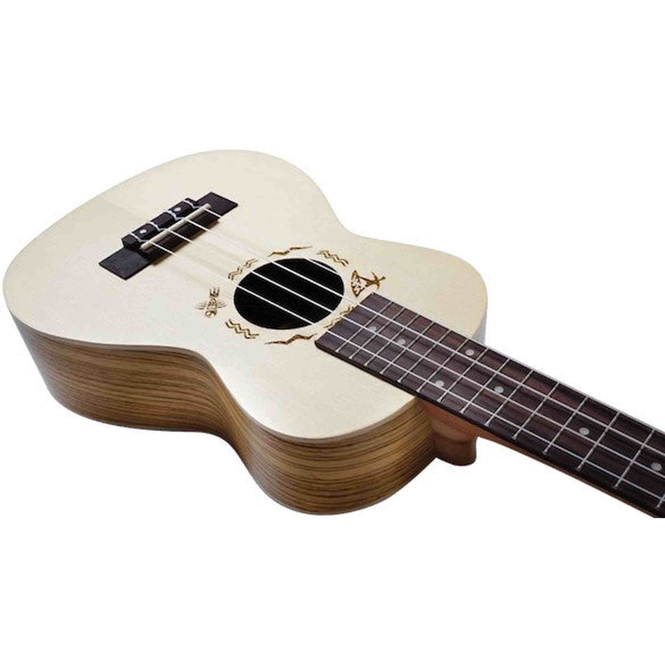 Flight DUC325 SP/ZEB Concert Ukulele met Engelmann Spruce Top, Zebrawood Body en Aquila Super Nylgut Snaren