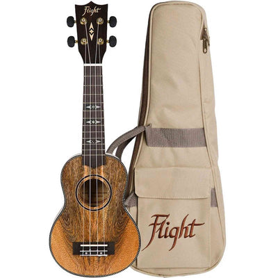 Flight DUS450 Mango Soprano Ukulele met Mango Body, Bone Topkam en Aquila Super Nylgut Snaren