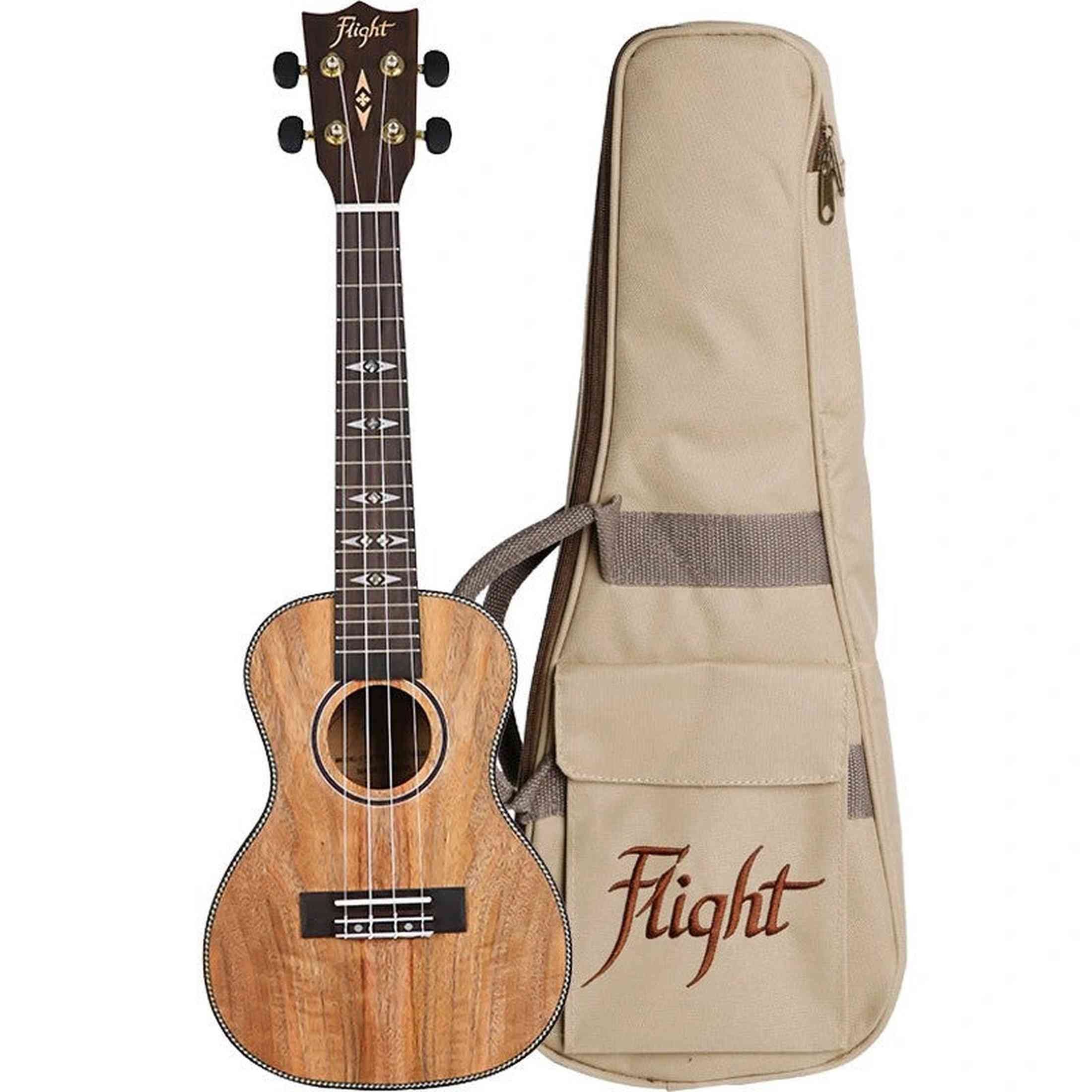 Flight DUC450 Mango Concert Ukulele met Mango Body, Bone Topkam en Aquila Super Nylgut Snaren