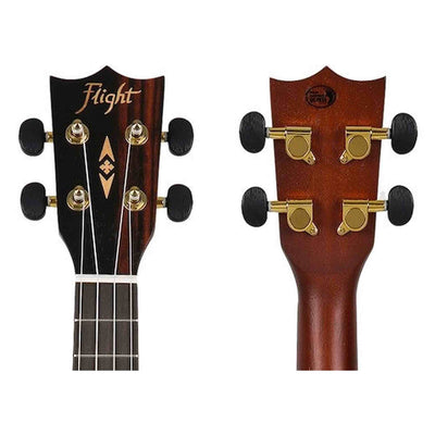 Flight DUS460 Amara Soprano Ukulele met Amara Body, Bone Topkam en Aquila Super Nylgut Snaren