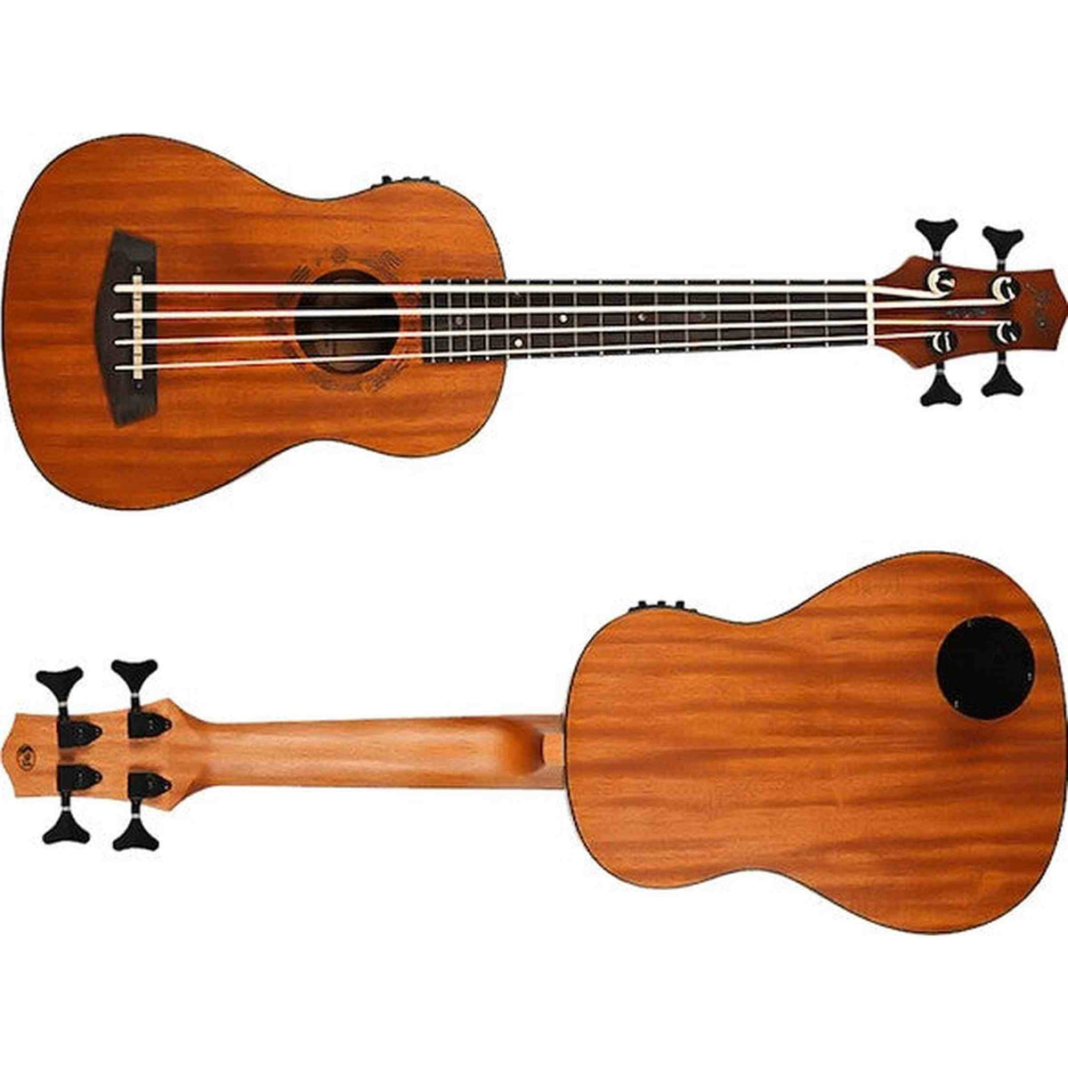 Flight DUBS Bass Ukulele met Mahogany Body, Walnut Toets en Actieve Pickup