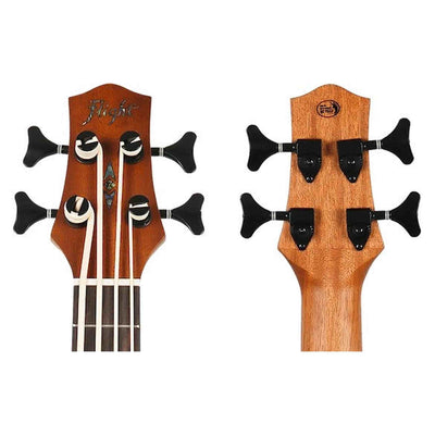 Flight DUBS Bass Ukulele met Mahogany Body, Walnut Toets en Actieve Pickup